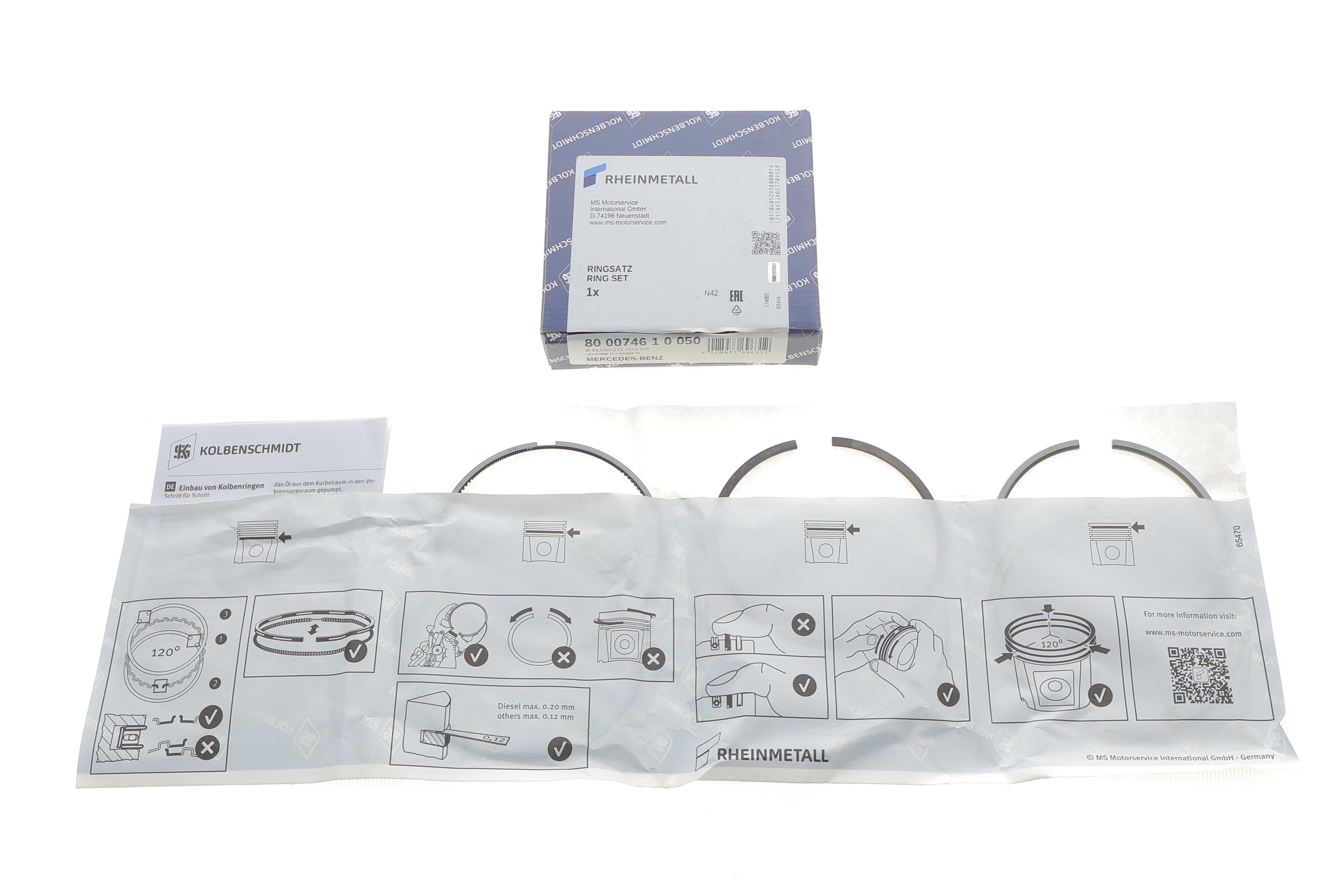 Кільця поршневі MB Sprinter 2.2CDI OM651 (83.50mm/+0.5) (2-1.75-2)