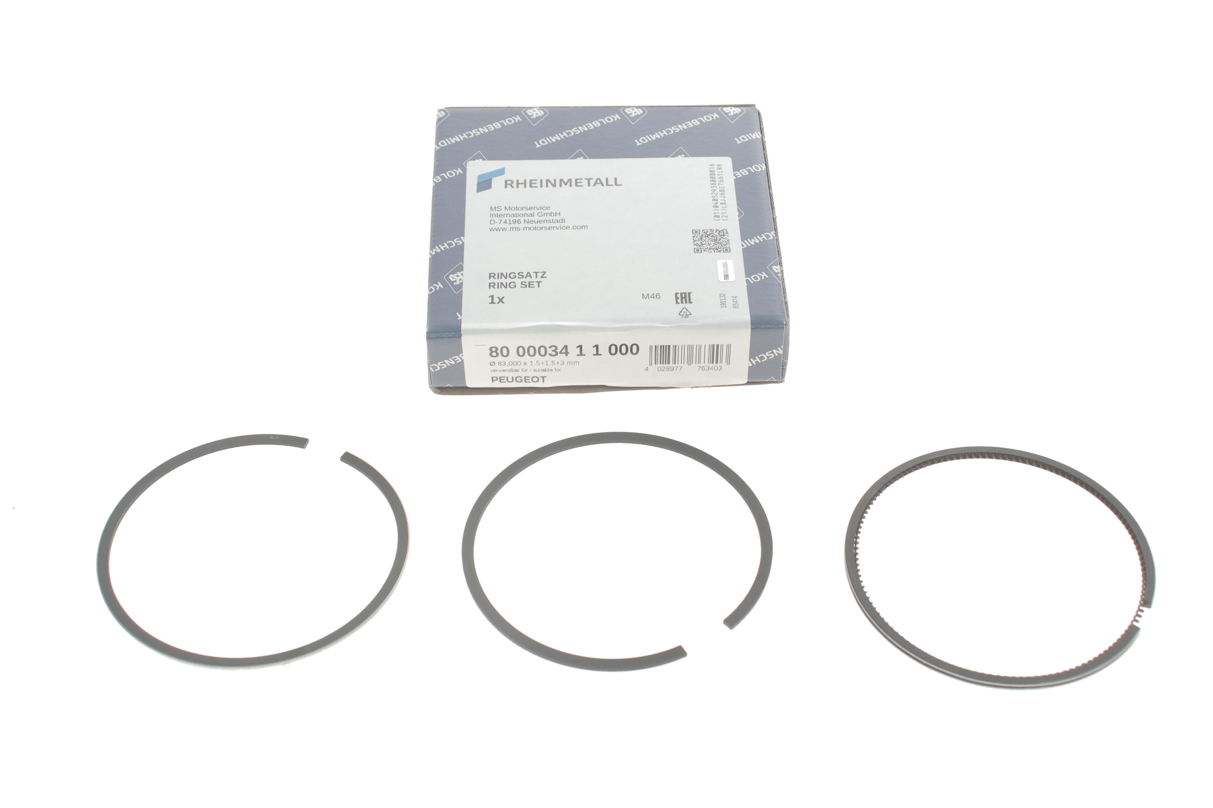 Кільця поршневі Citroen Berlingo/Peugeot Expert/Partner 1.8/1.8i 96-02 (83.00mm/STD) (1.5-1.5-3)