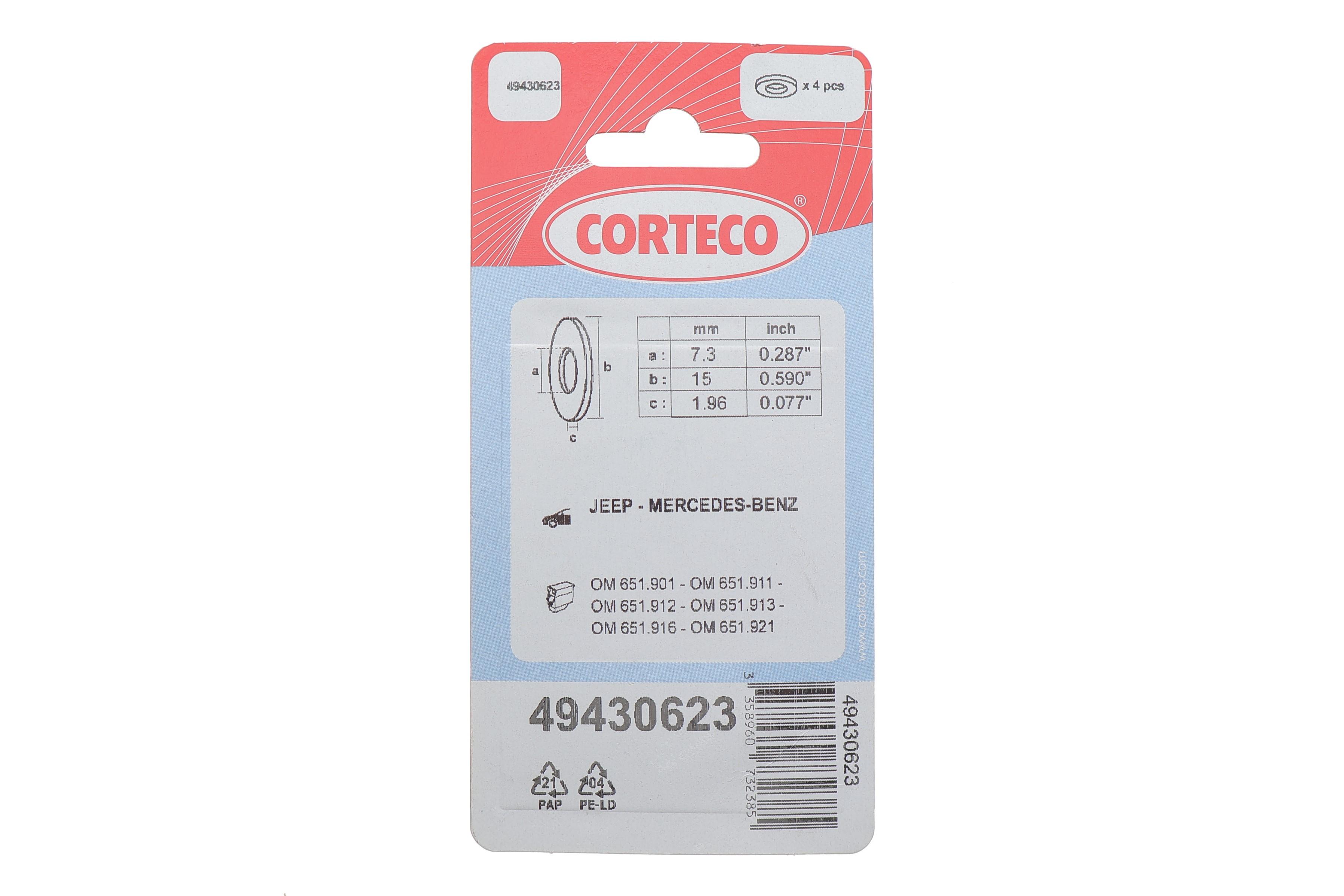 Шайба під форсунку (к-кт 4шт) MB Sprinter/Vito CDI OM651 (7.3x15x2)