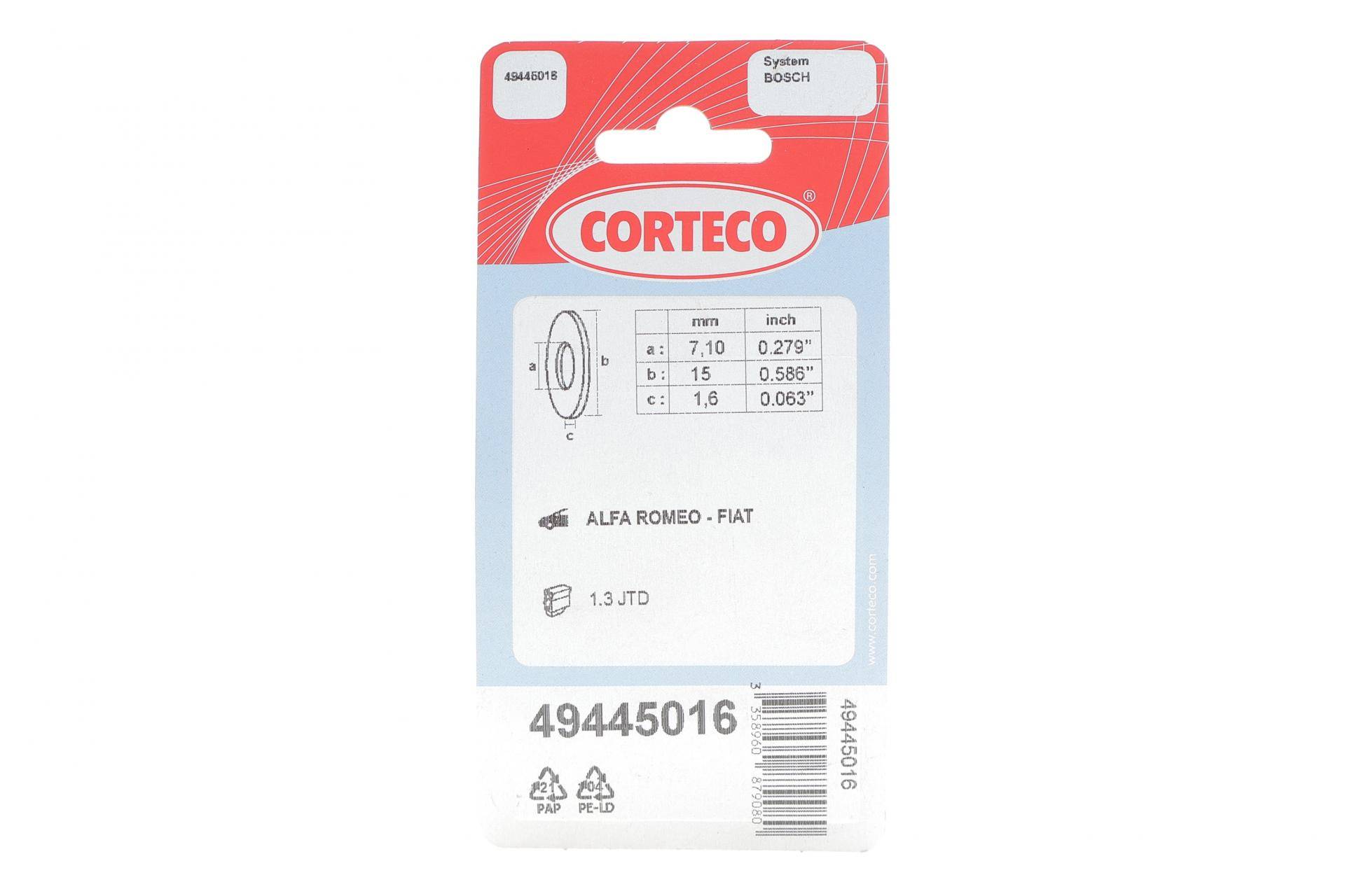 Шайба під форсунку + сальник під форсунку Fiat Doblo/Opel Combo 1.3D 05-