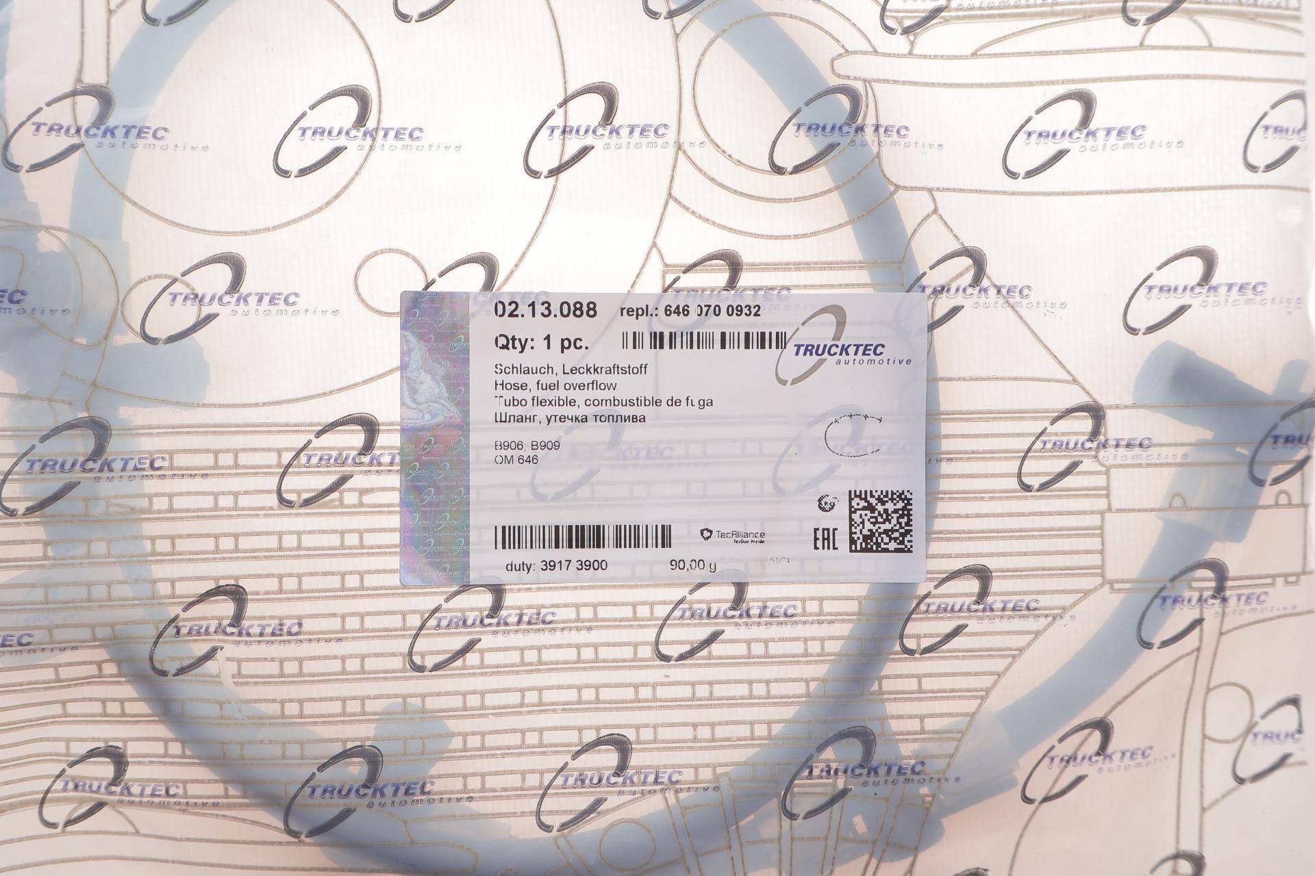 Шланг зливний MB Sprinter 06-/Vito 03- 2.2CDI (OM646)