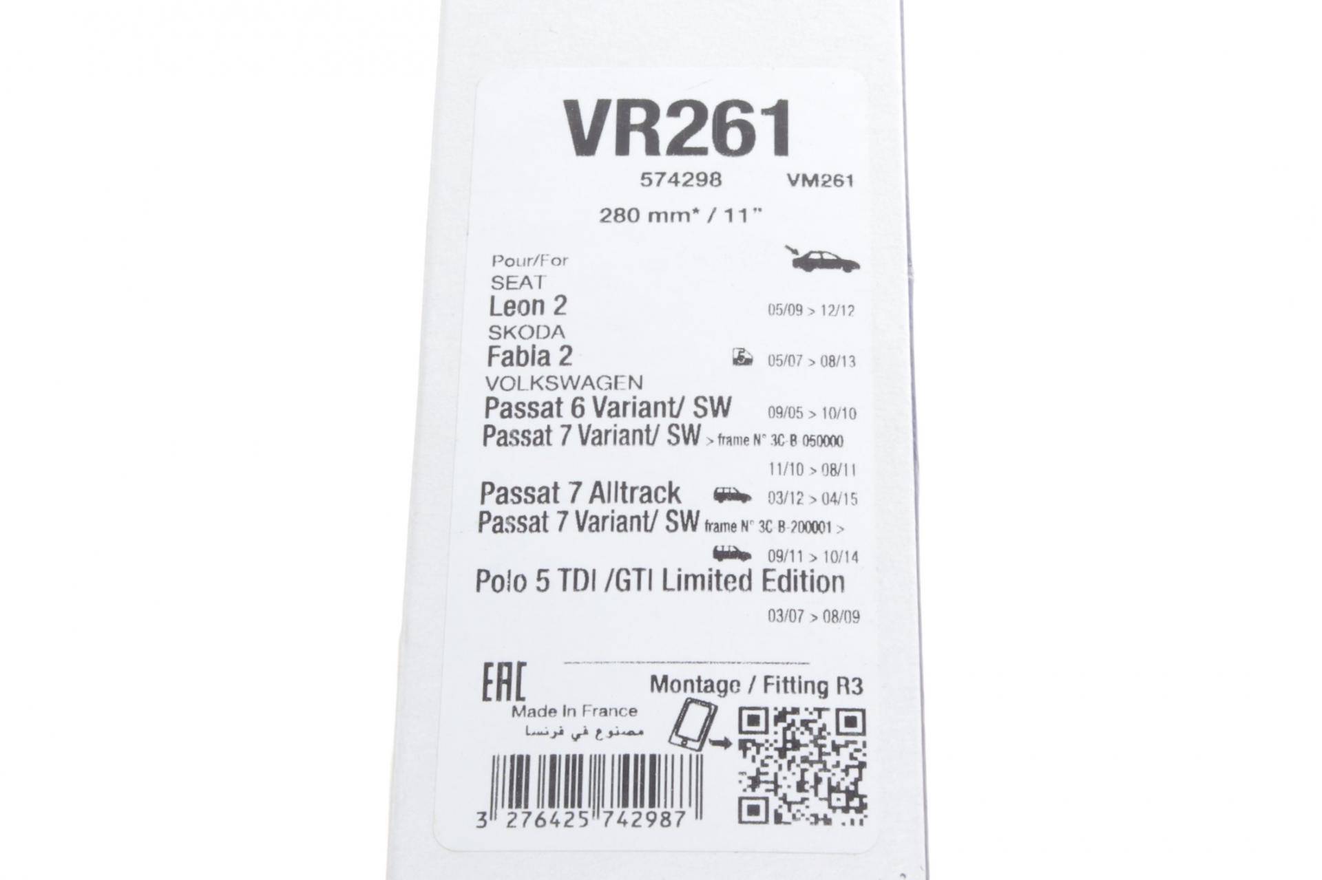 Щітка склоочисника (задня) (280mm) VW Passat 05-14/Skoda Fabia 06-14/Seat 05-12