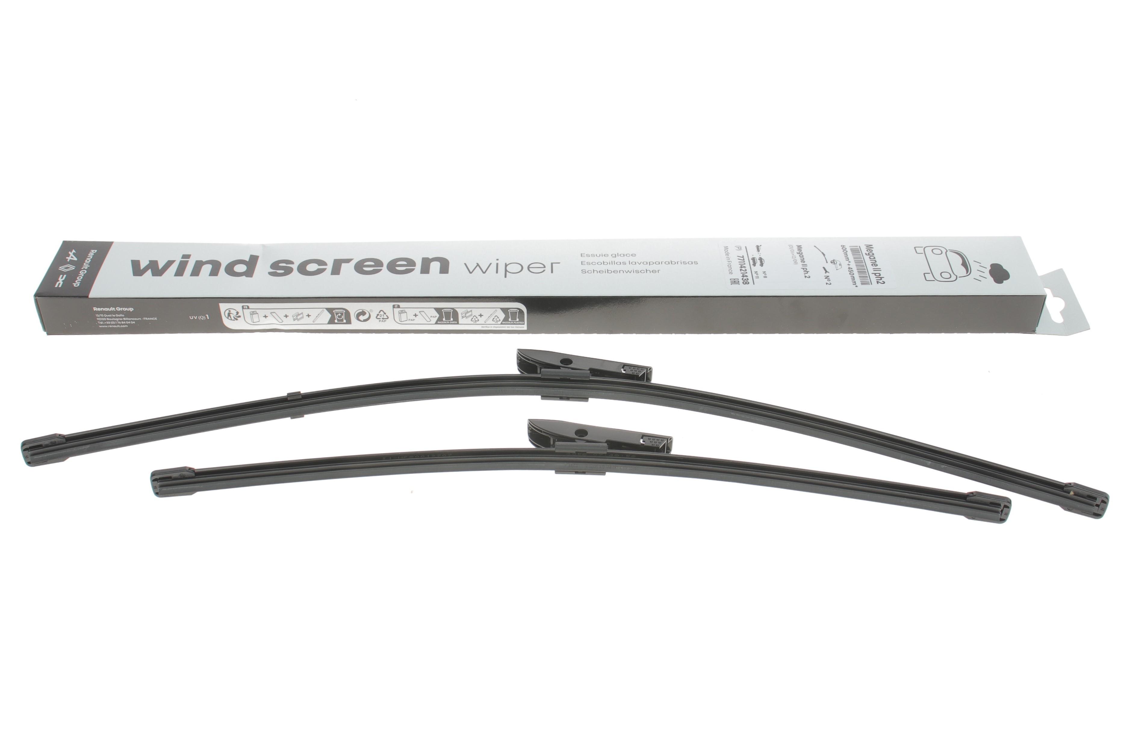 Щітки склоочисника (600/450мм) Renault Megane II/IV