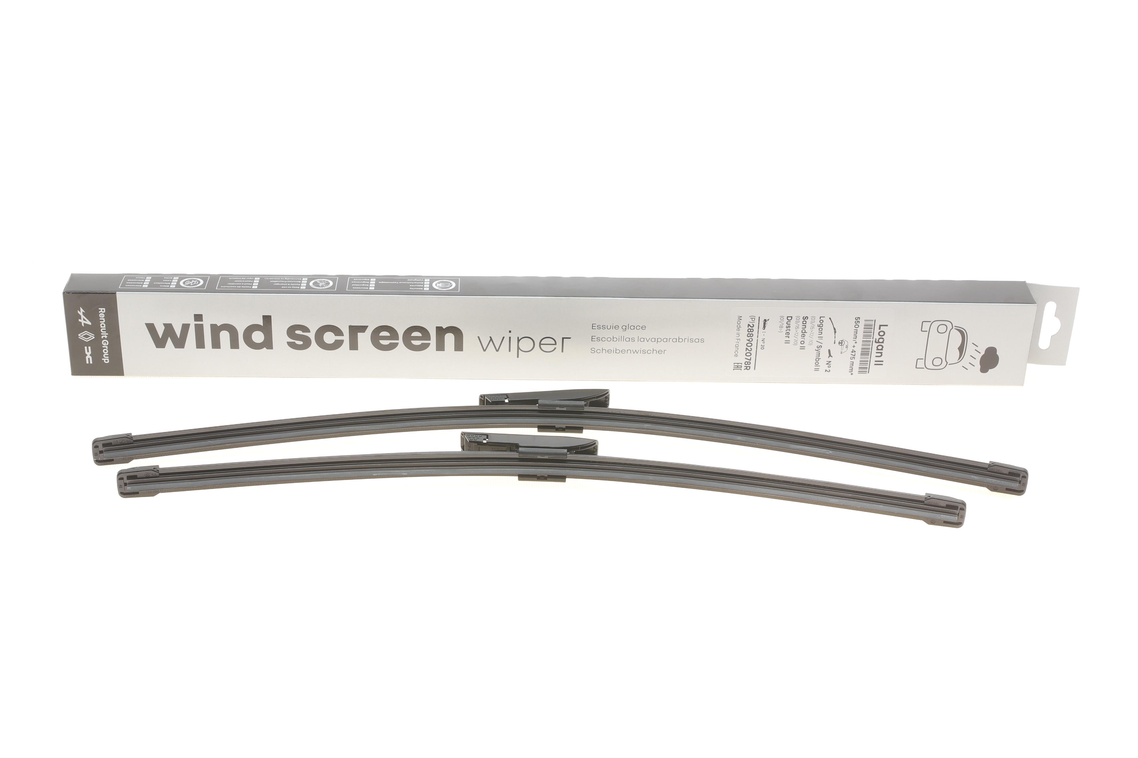 Щітки склоочисника (550/475мм) Dacia Duster 19-/Renault Thalia 08-