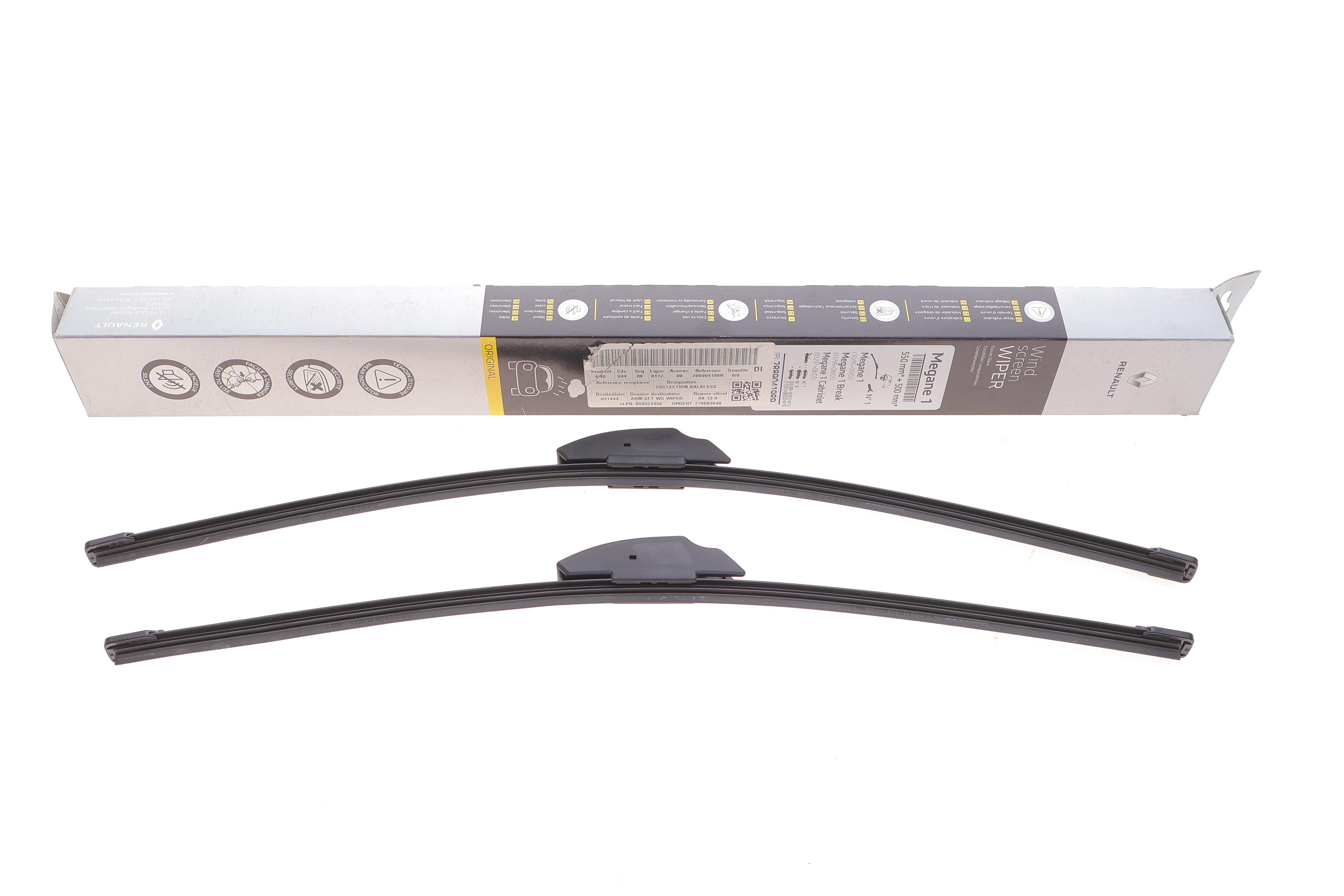 Щітки склоочисника (550/500мм) Renault Megane 02-