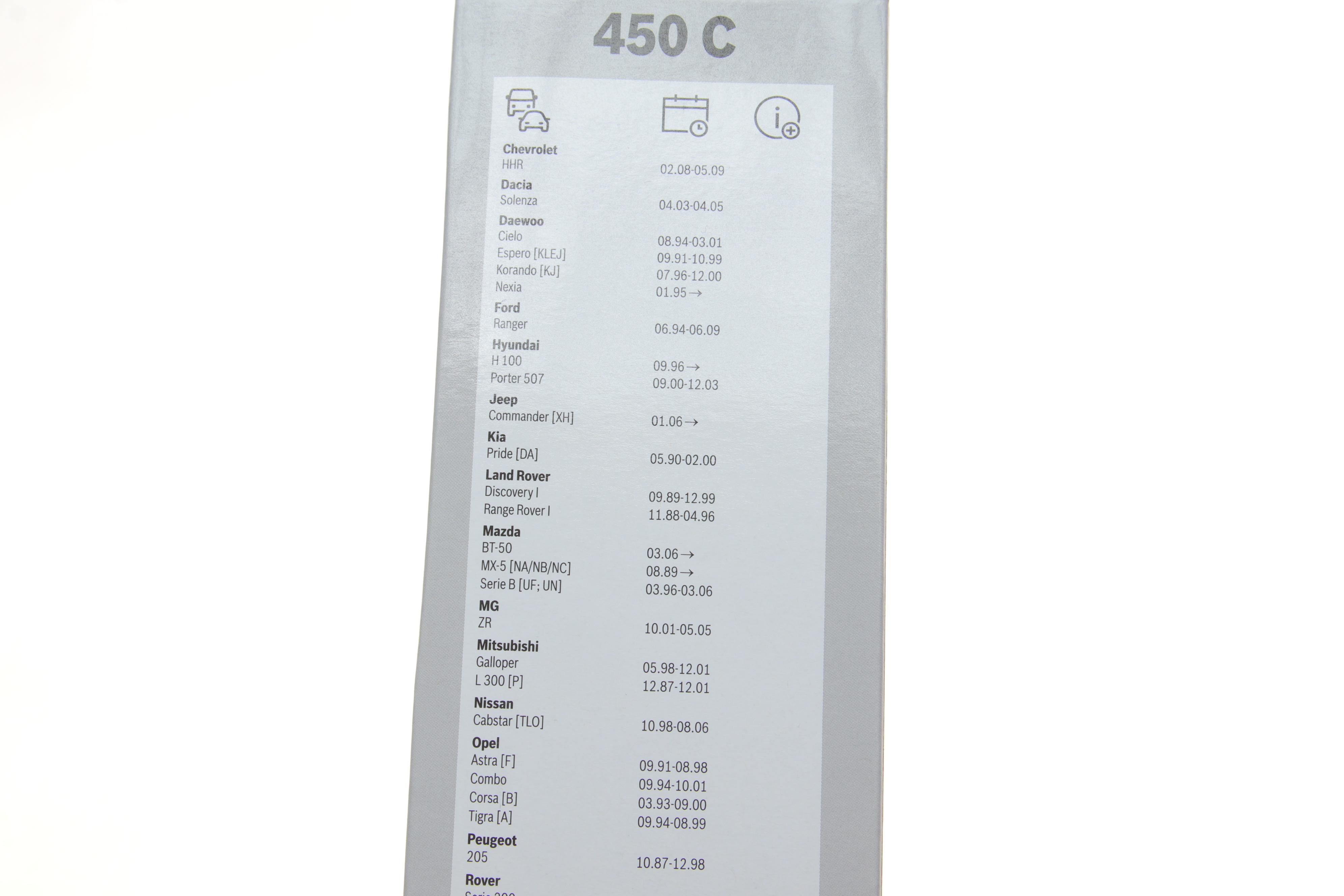 Щітки склоочисника (450/450мм) VW Caddy II/Fiat Doblo/VW T3 86-