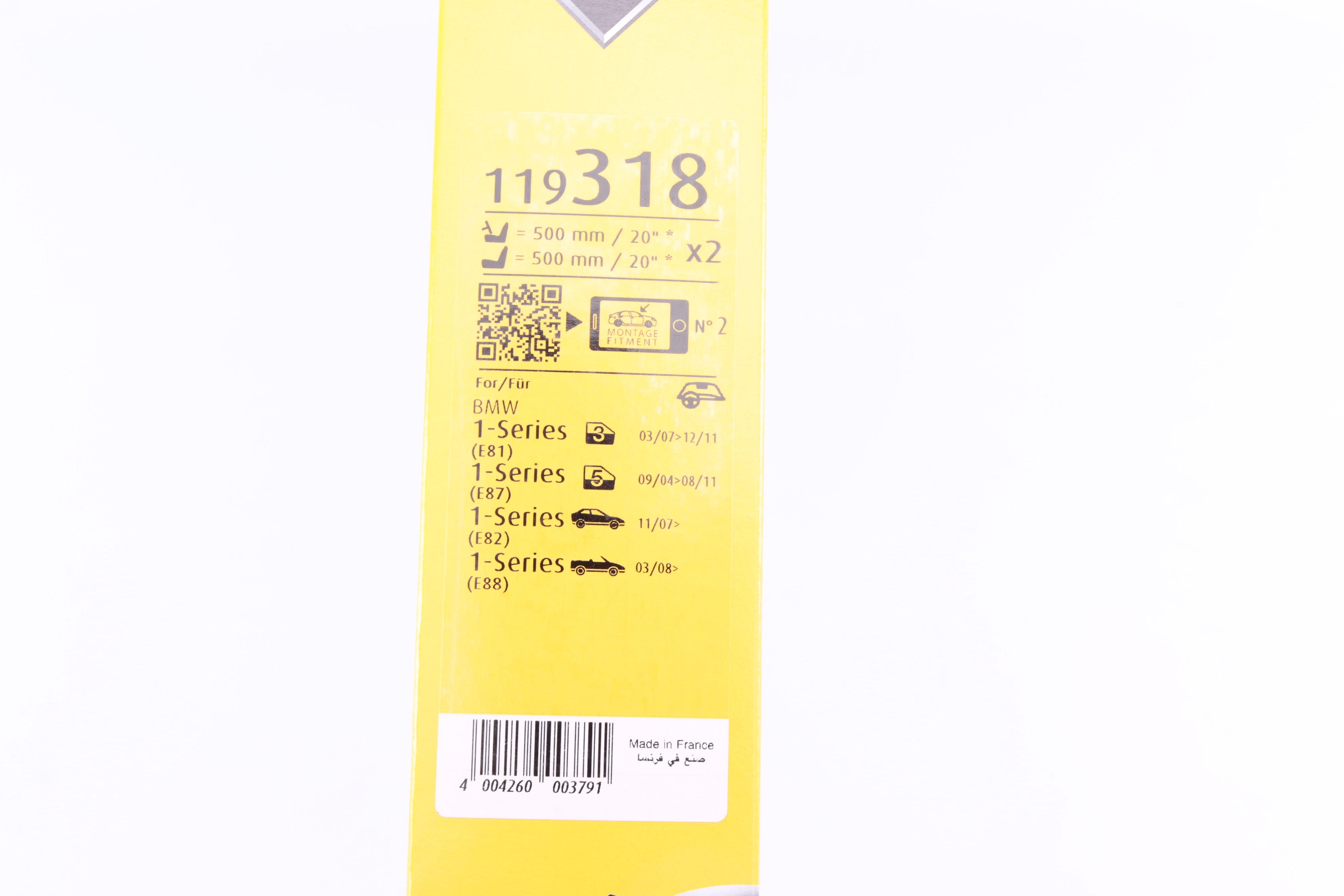 Щітки склоочисника (500/500 мм) BMW 1 (E81/E82/E87) 03-13