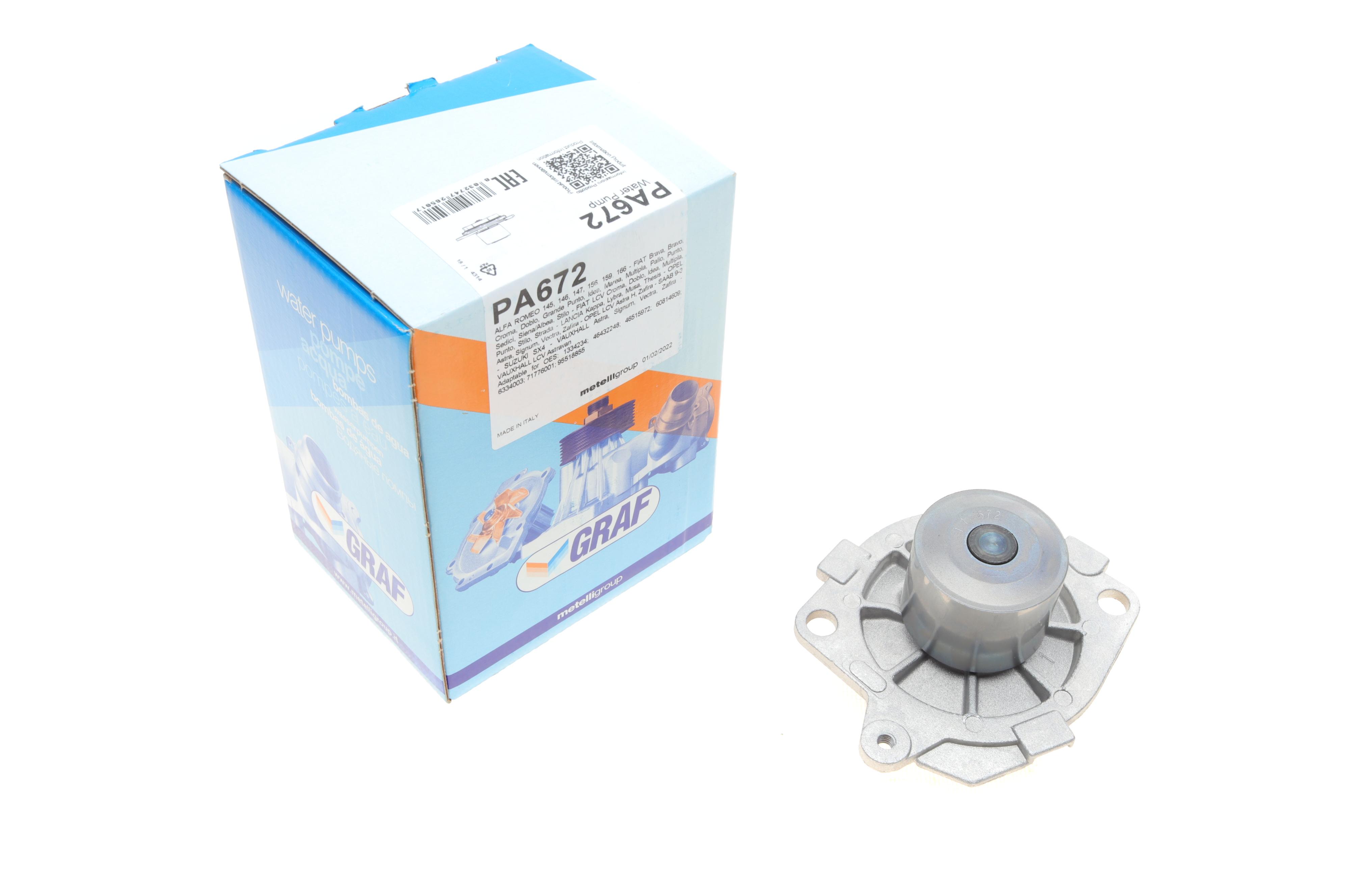 Помпа води Fiat Doblo 1.9D/JTD 01-/Opel Astra H/Vectra C/Zafira B 1.9CDTI 04-10 (B/B) (7 лоп.)