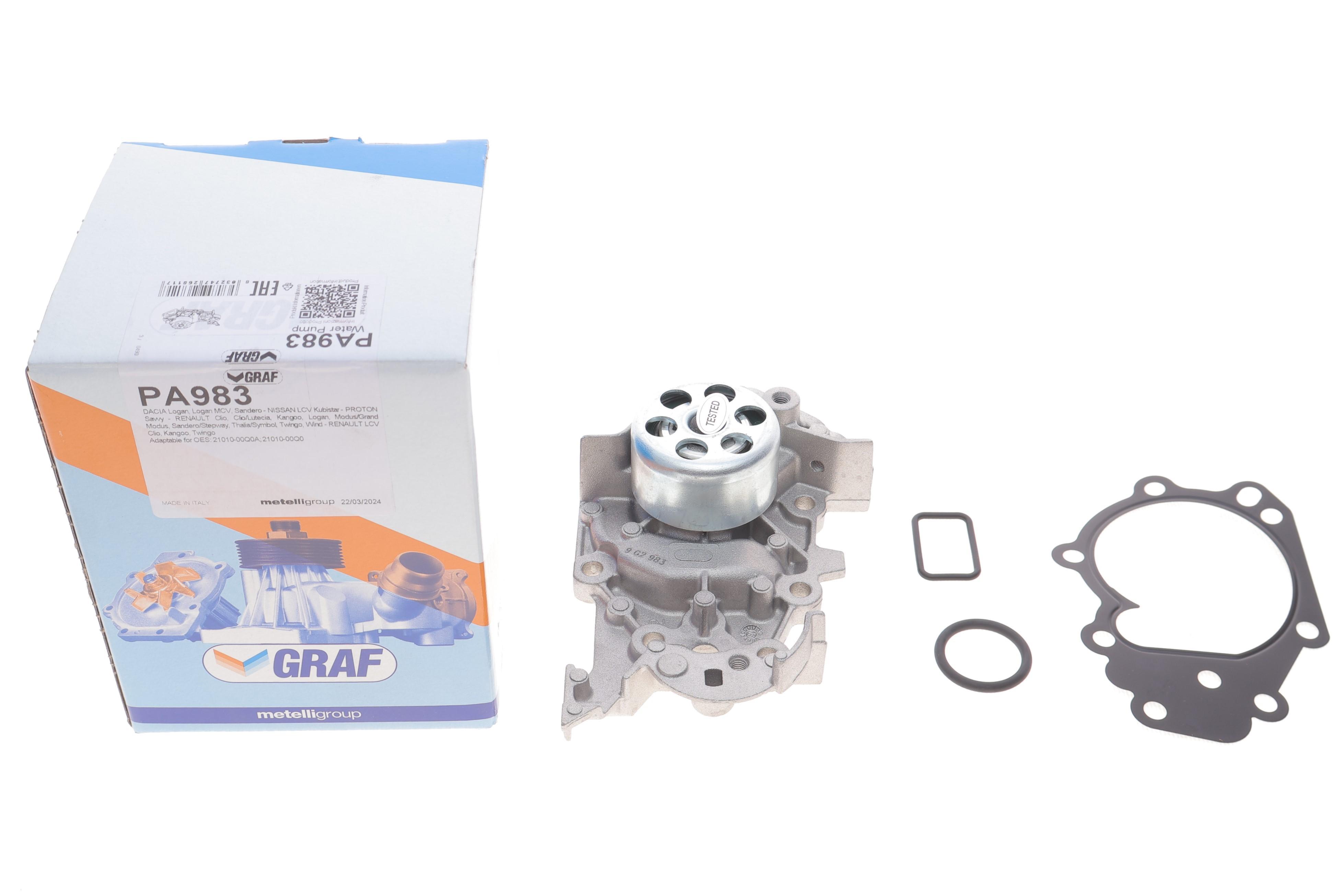 Помпа води Renault Clio II/III/IV/Logan II 1.2/1.2 16V 00-/Kangoo 1.0 03- (Доп.) (6 лоп)