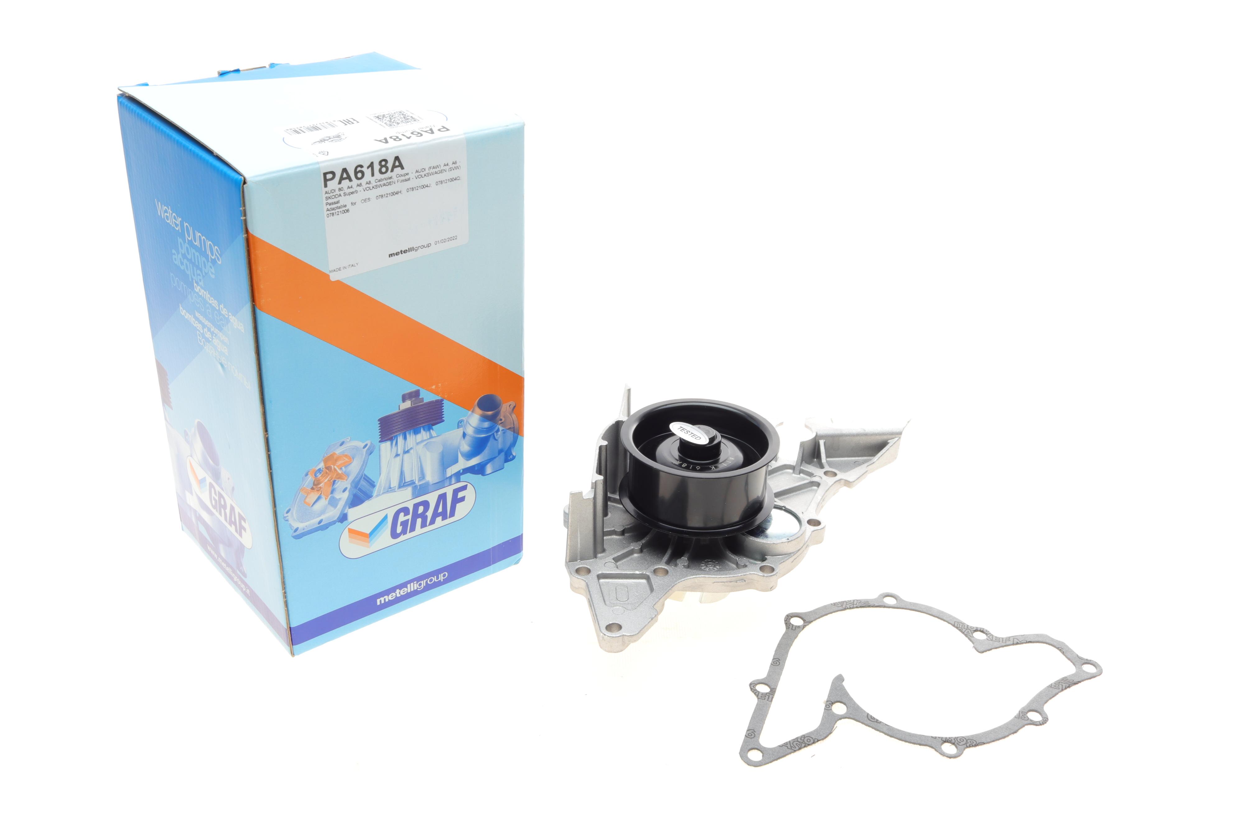 Помпа води Audi A4-A8/VW Passat 2.4/2.6/2.8 95-05/Audi 80 2.6/2.8 91-96 (R/B) (5 лоп) (h шківа=32мм)