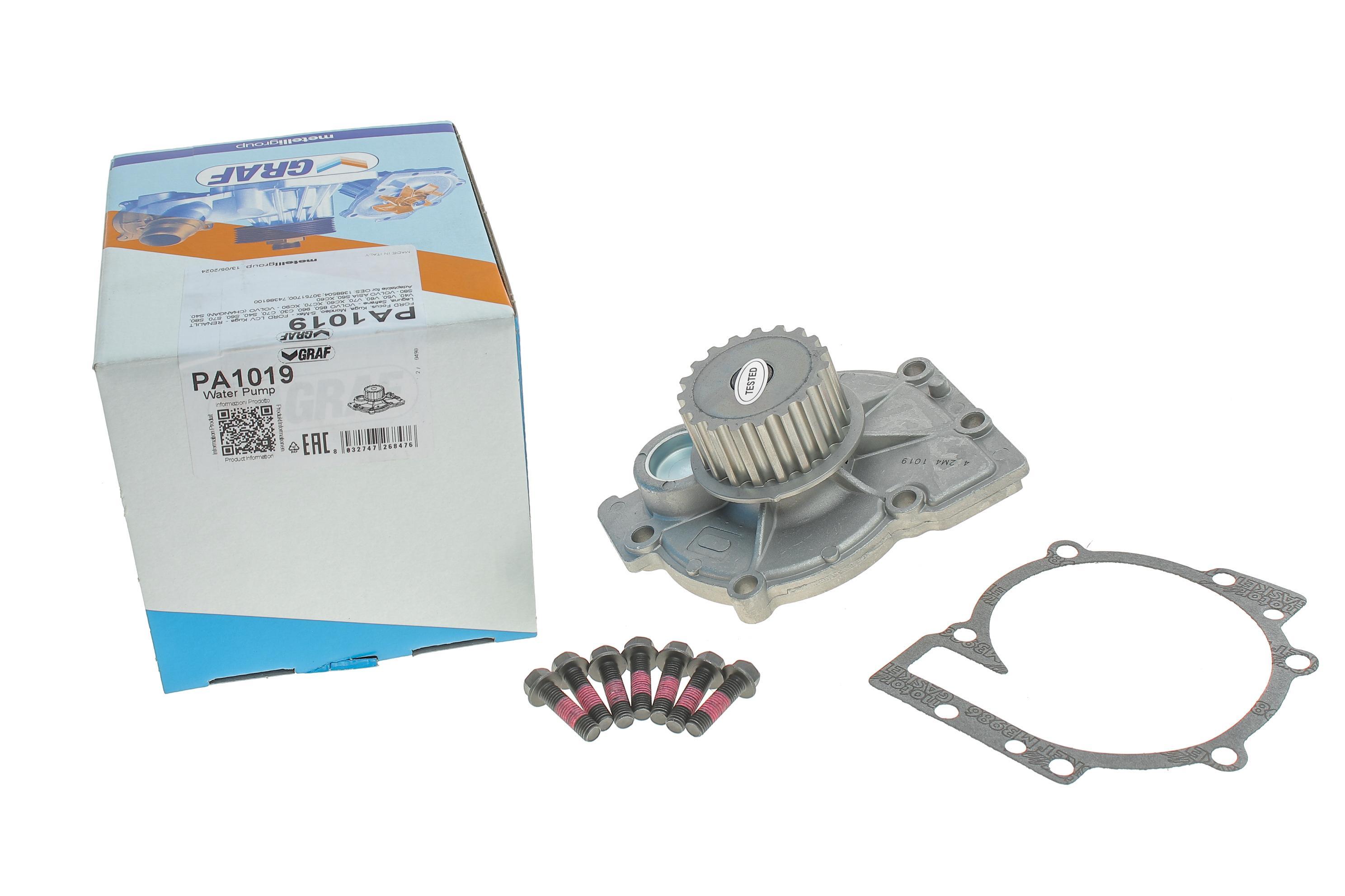 Помпа води Ford Focus II/Mondeo IV/Kuga I 2.5 05-/Renault Laguna 2.0/Volvo 95- (19z) (R/B) (7 лоп)