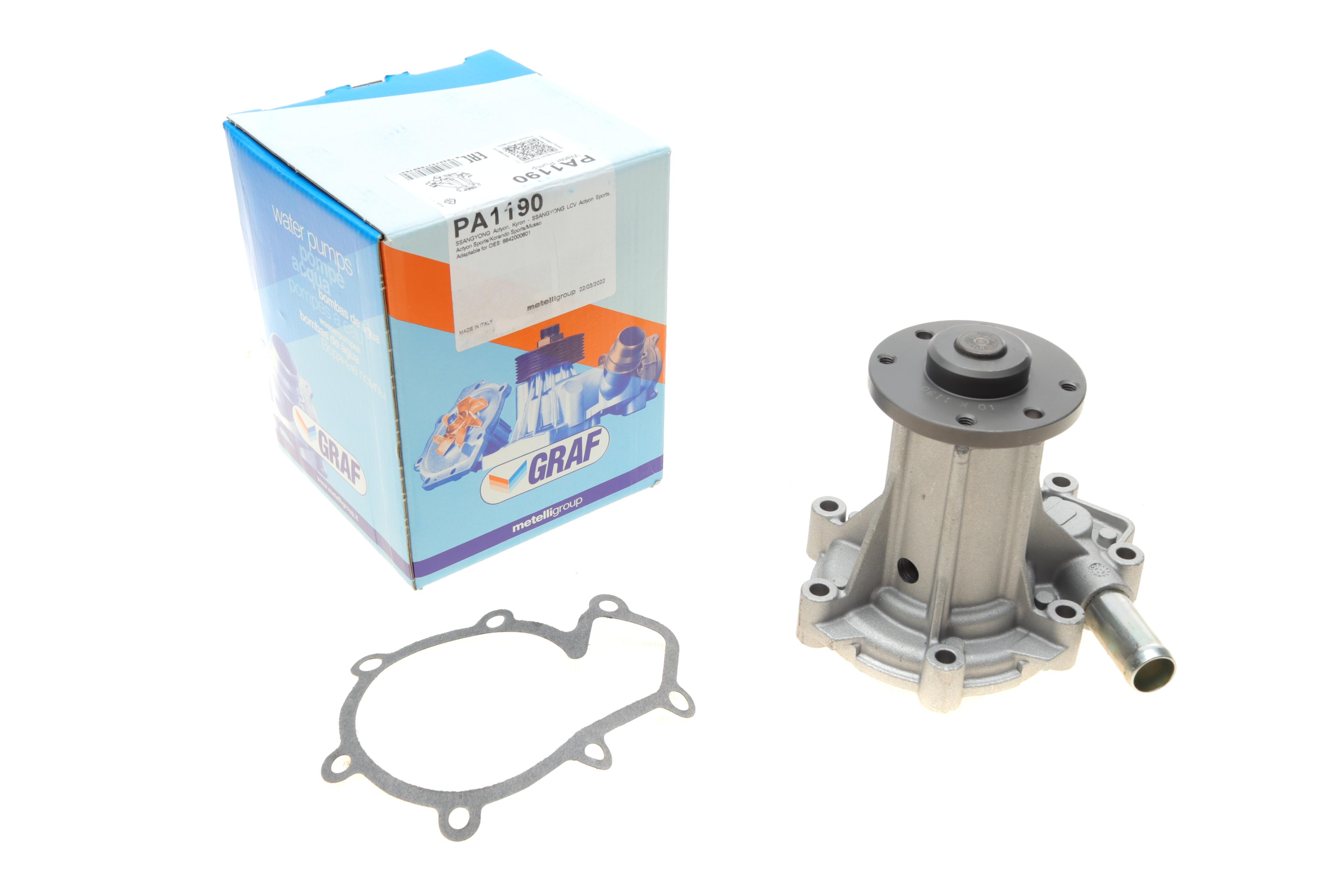 Помпа води SsangYong Actyon/Kyron 2.0 Xdi 05- (R/B) (10 лоп.)