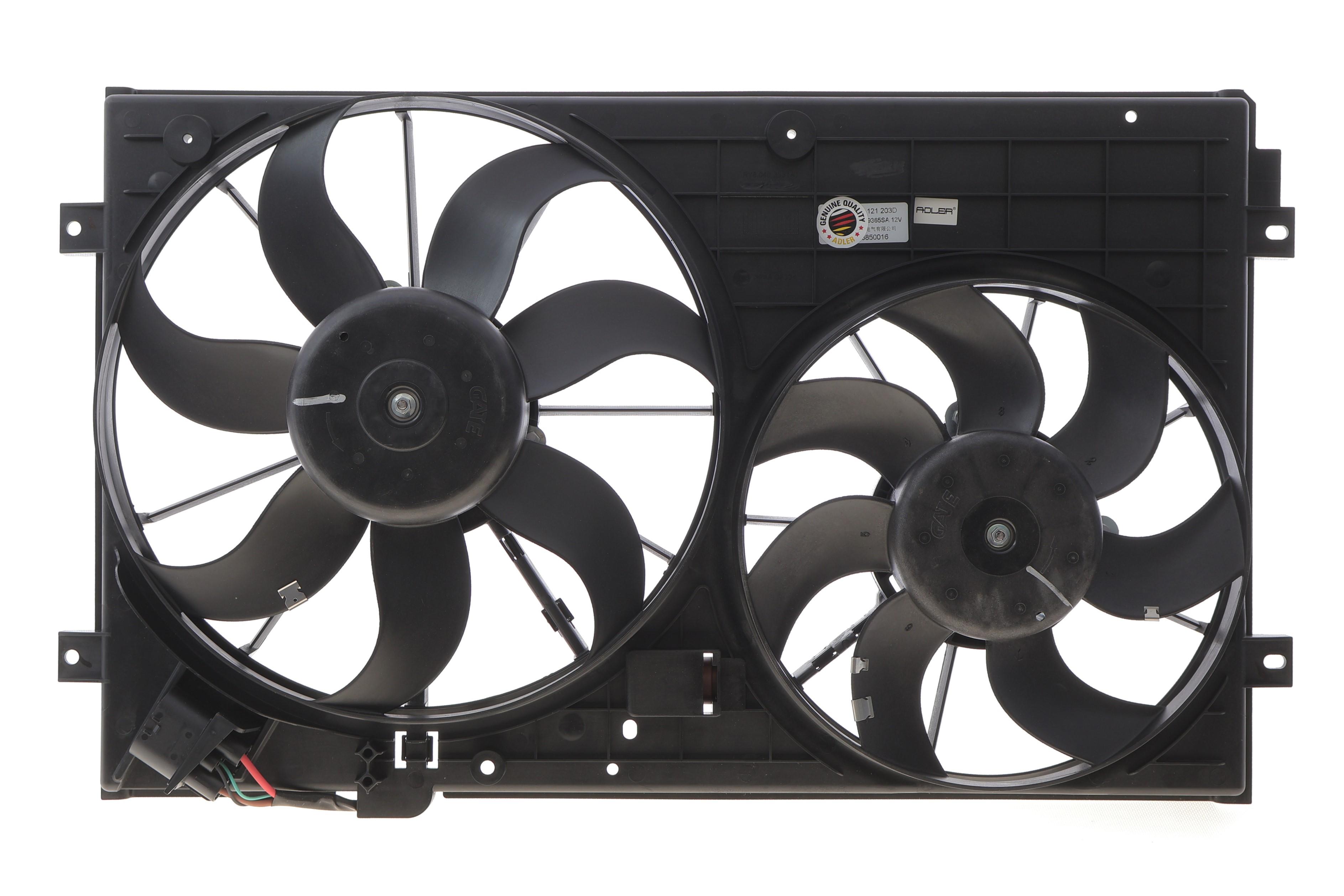 Вентилятор охолодження двигуна Skoda Octavia 1.8TSI (з дифузором)