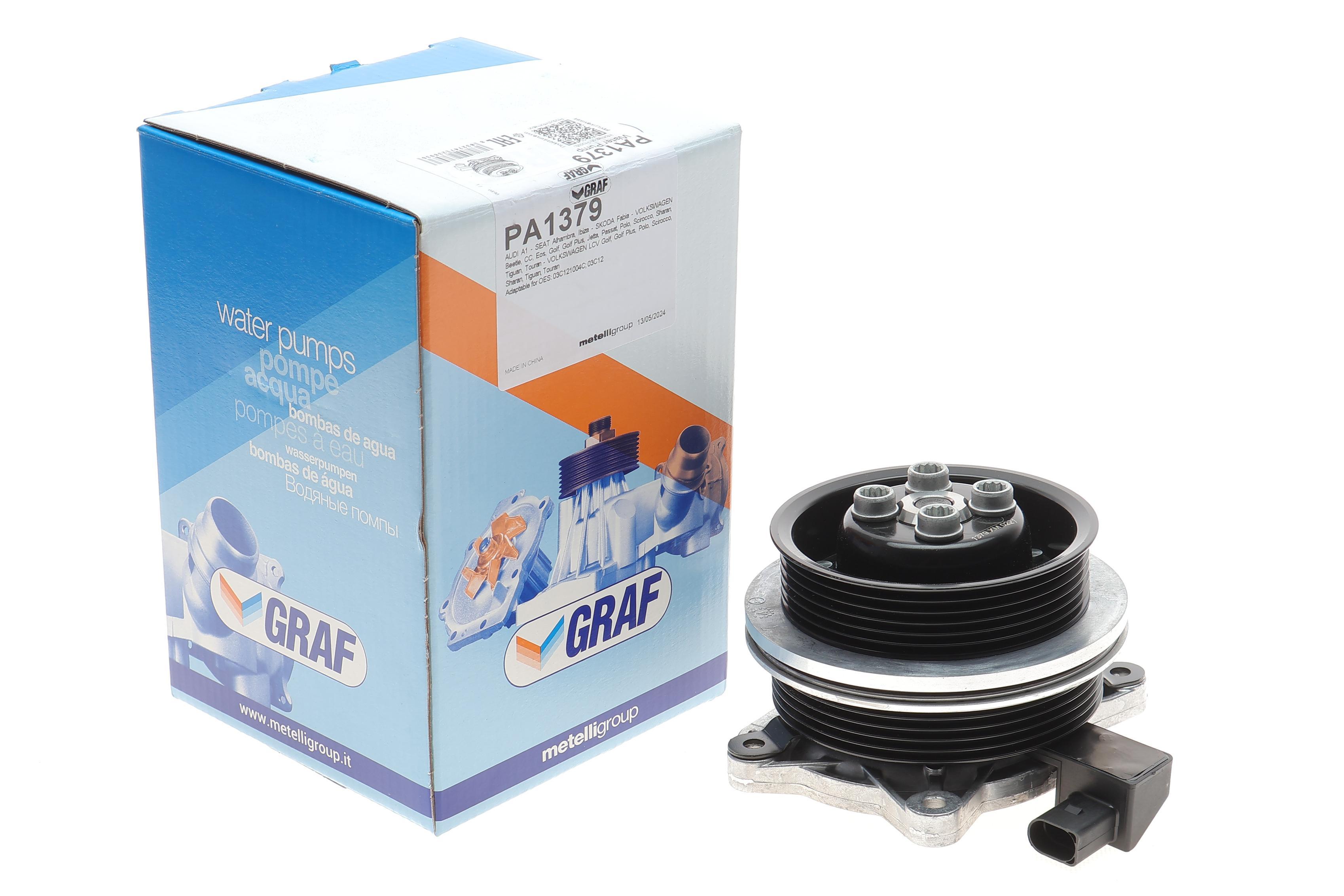 Помпа води Audi A1/VW Golf V/VI/Passat/Touran 1.4TSI/FSI 06-18 (7 лоп) (11 кан) (електромагнітна)