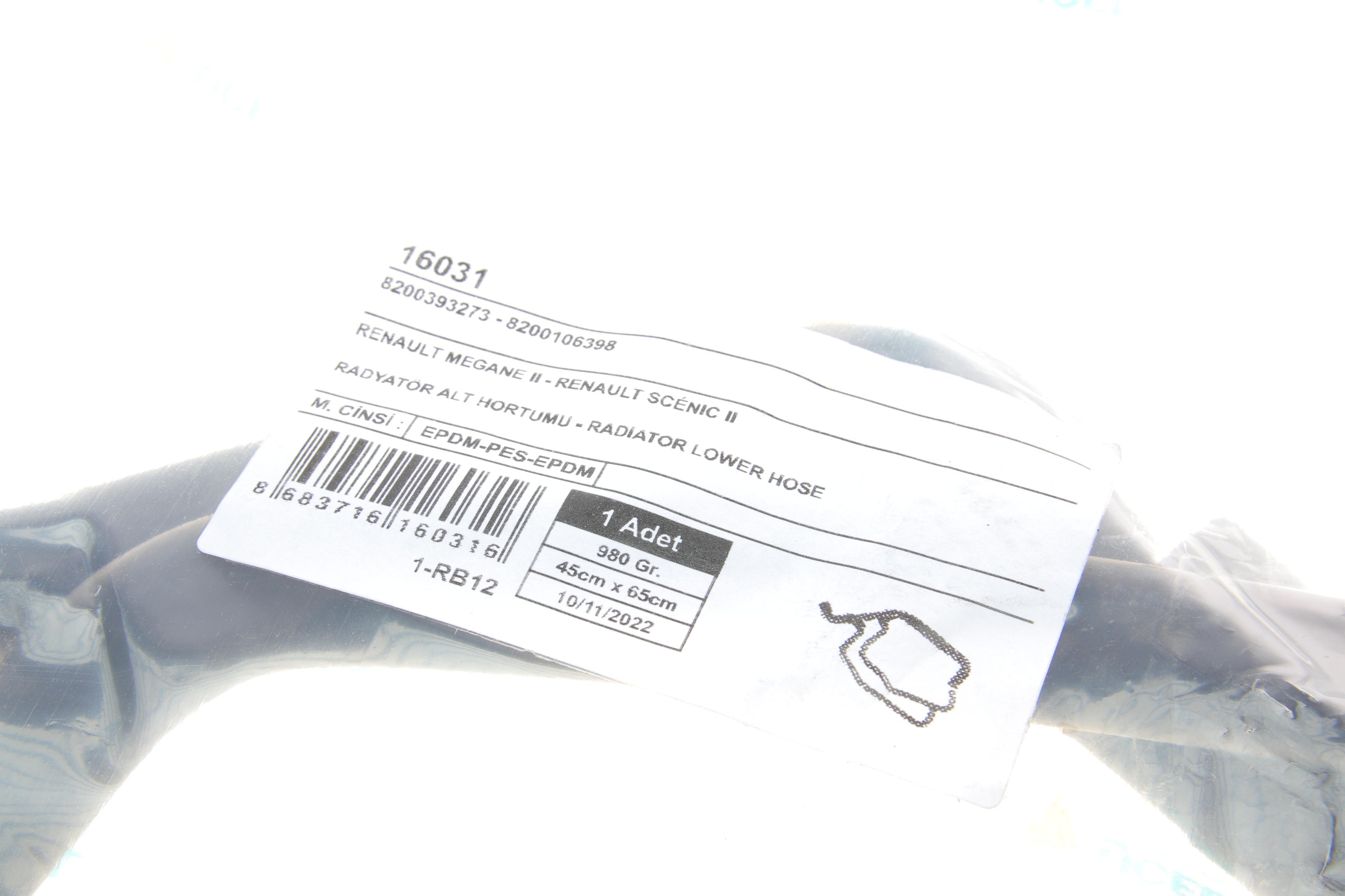 Патрубок радіатора (нижній) Renault Megane II/Scenic II 1.5 dCi 03-10