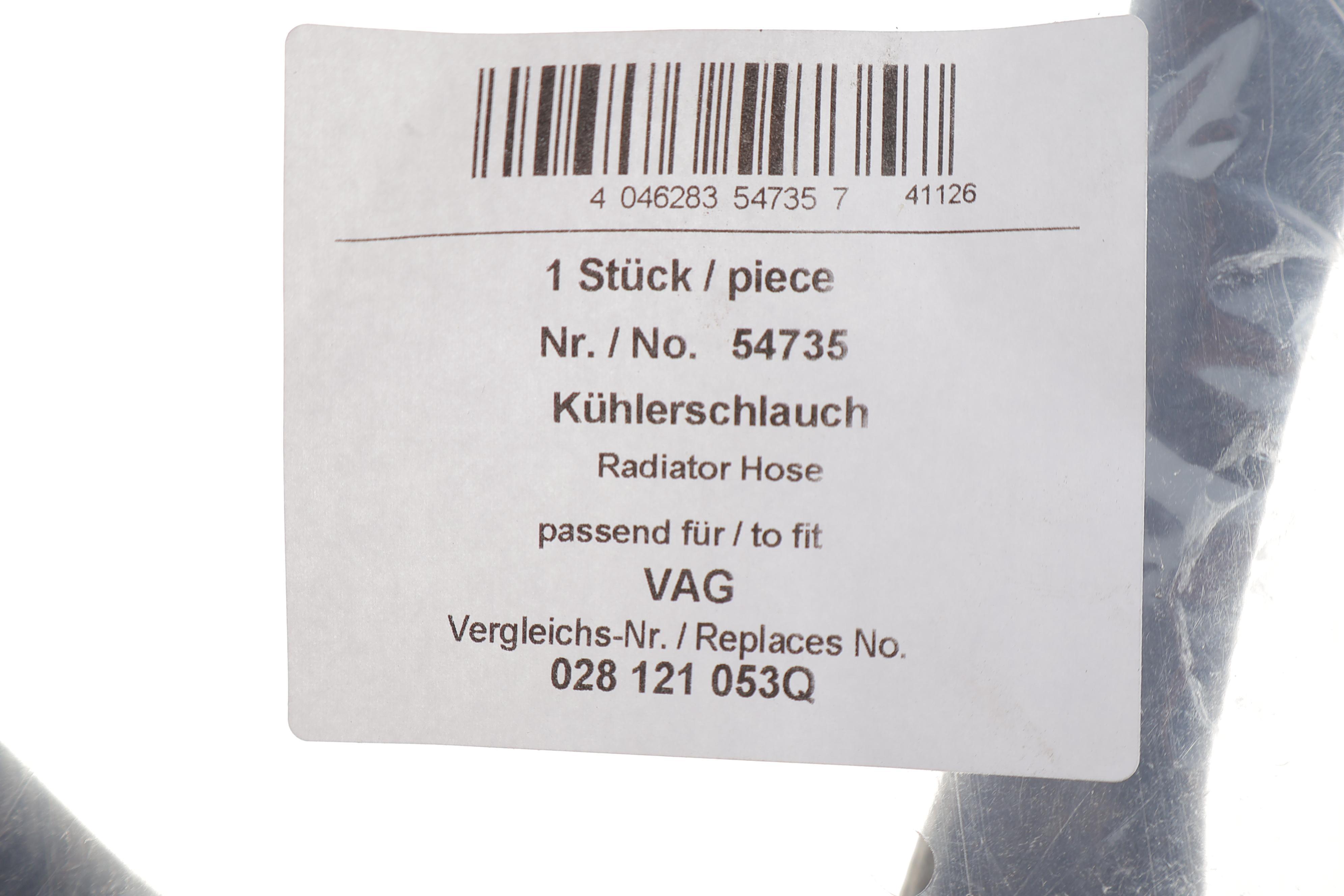 Патрубок системи охолодження VW Golf III/Jetta III 1.9D/1.9TDI 91-10