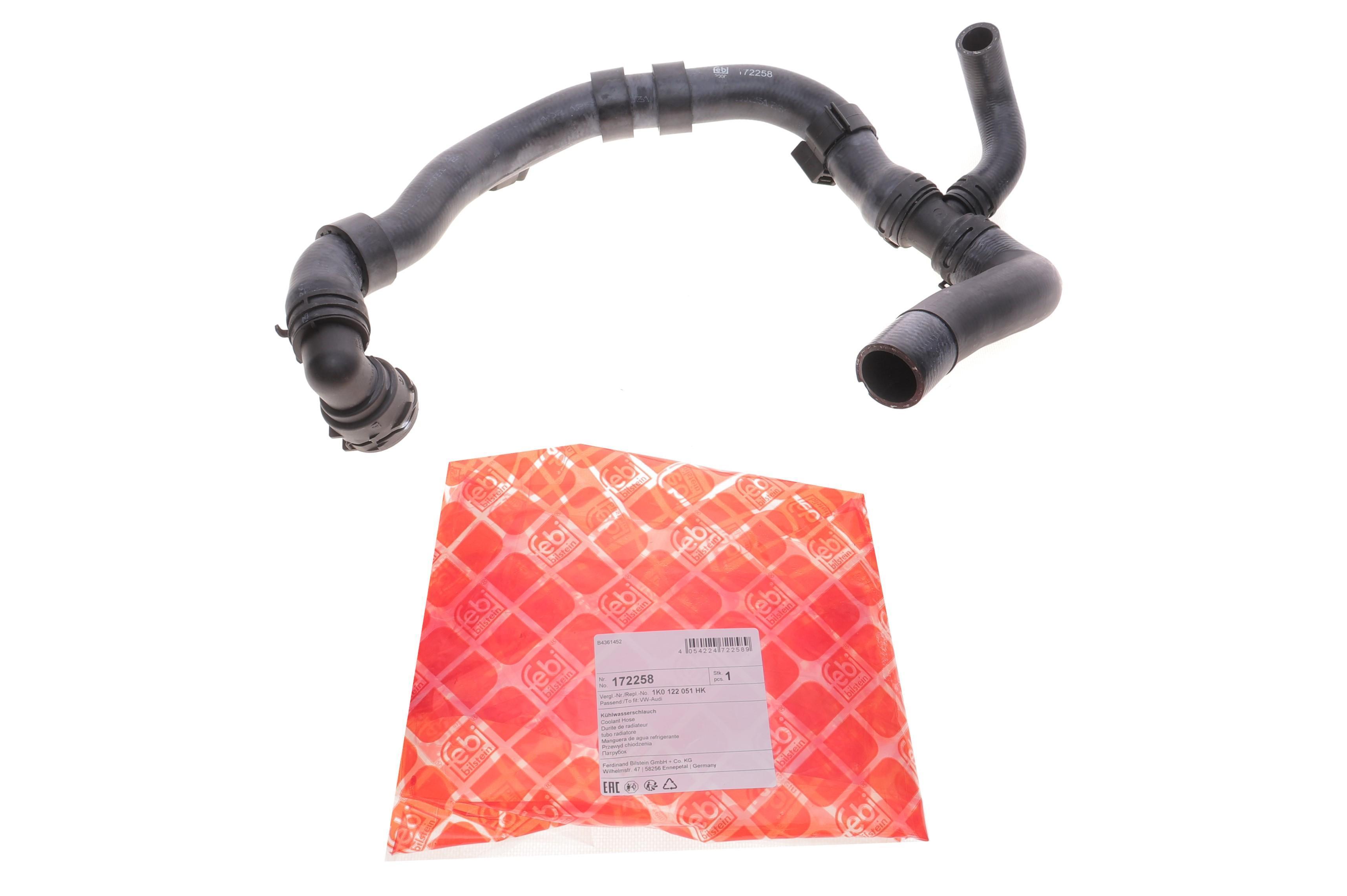 Патрубок радіатора (передній) VW Caddy IV/Golf VI 1.6TDI/2.0TDI 08- (к-кт в зборі)