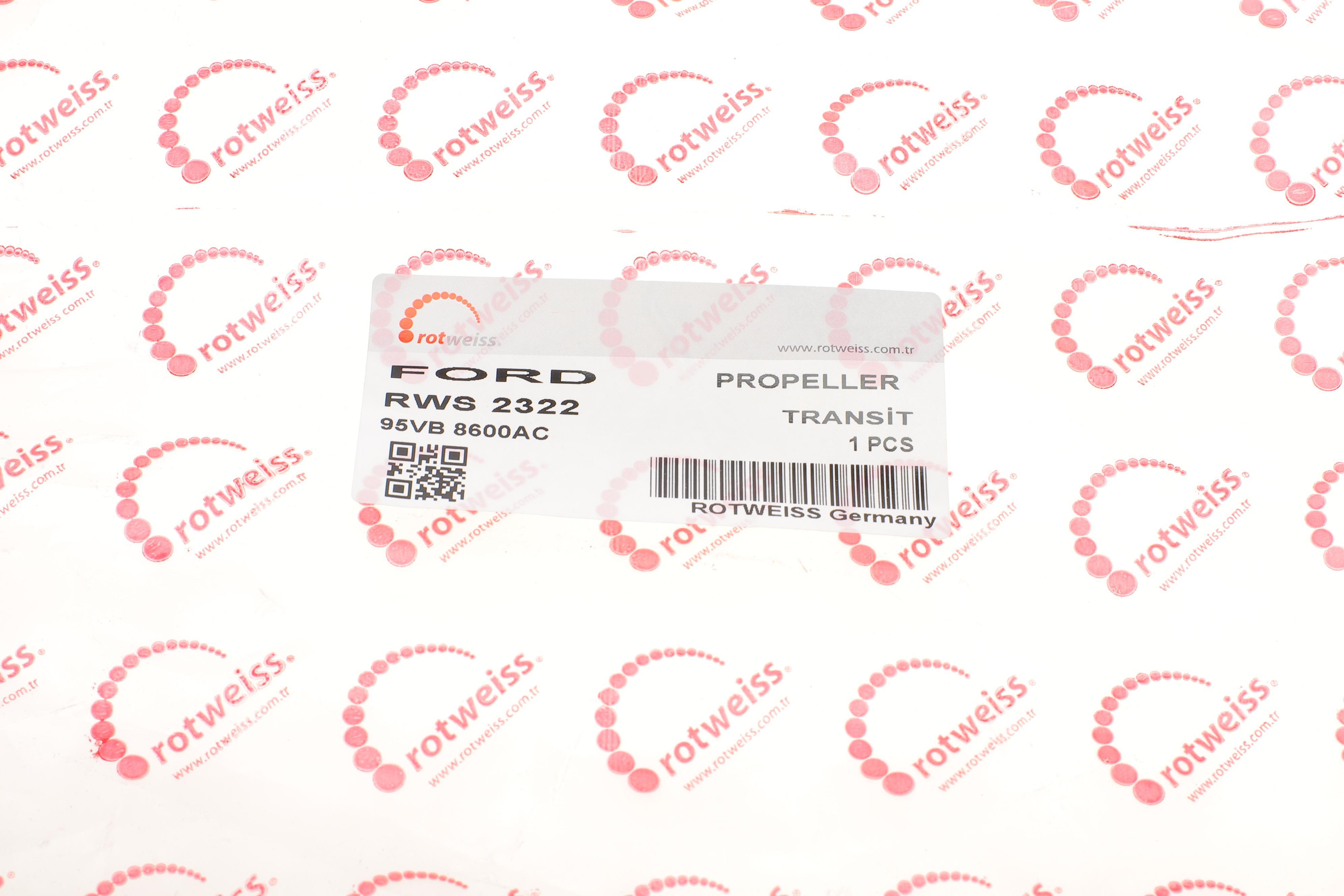 Крильчатка вентилятора Ford Transit 2.5TDI/DI 94-00 (черна)