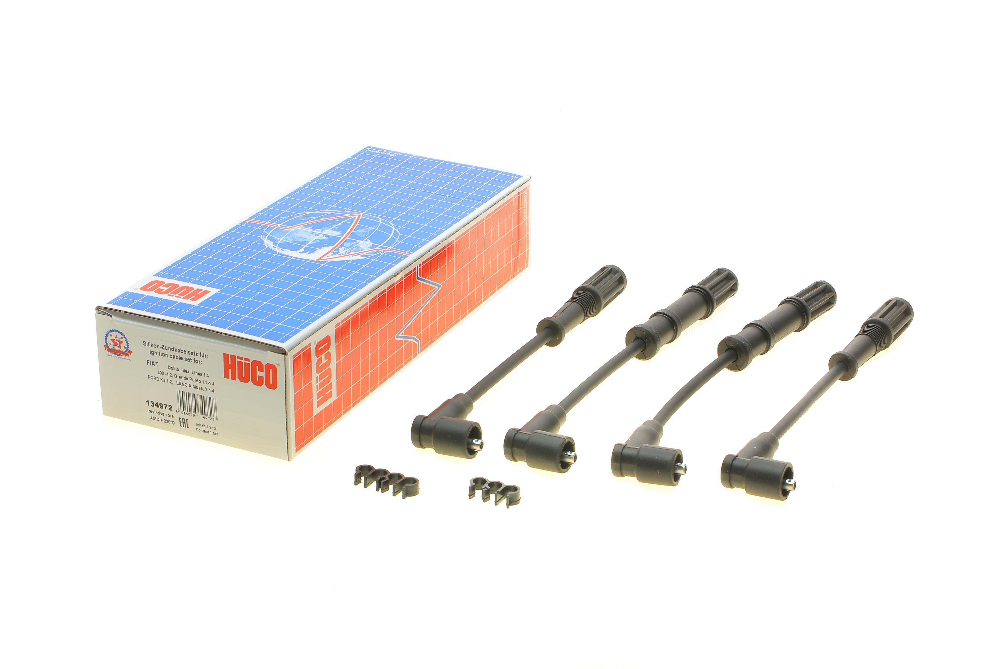 Проводи запалювання Fiat Doblo/Fiorino/Panda/Punto 1.2-1.4LPG 05- (високовольтні) (к-кт) (HÜCO)