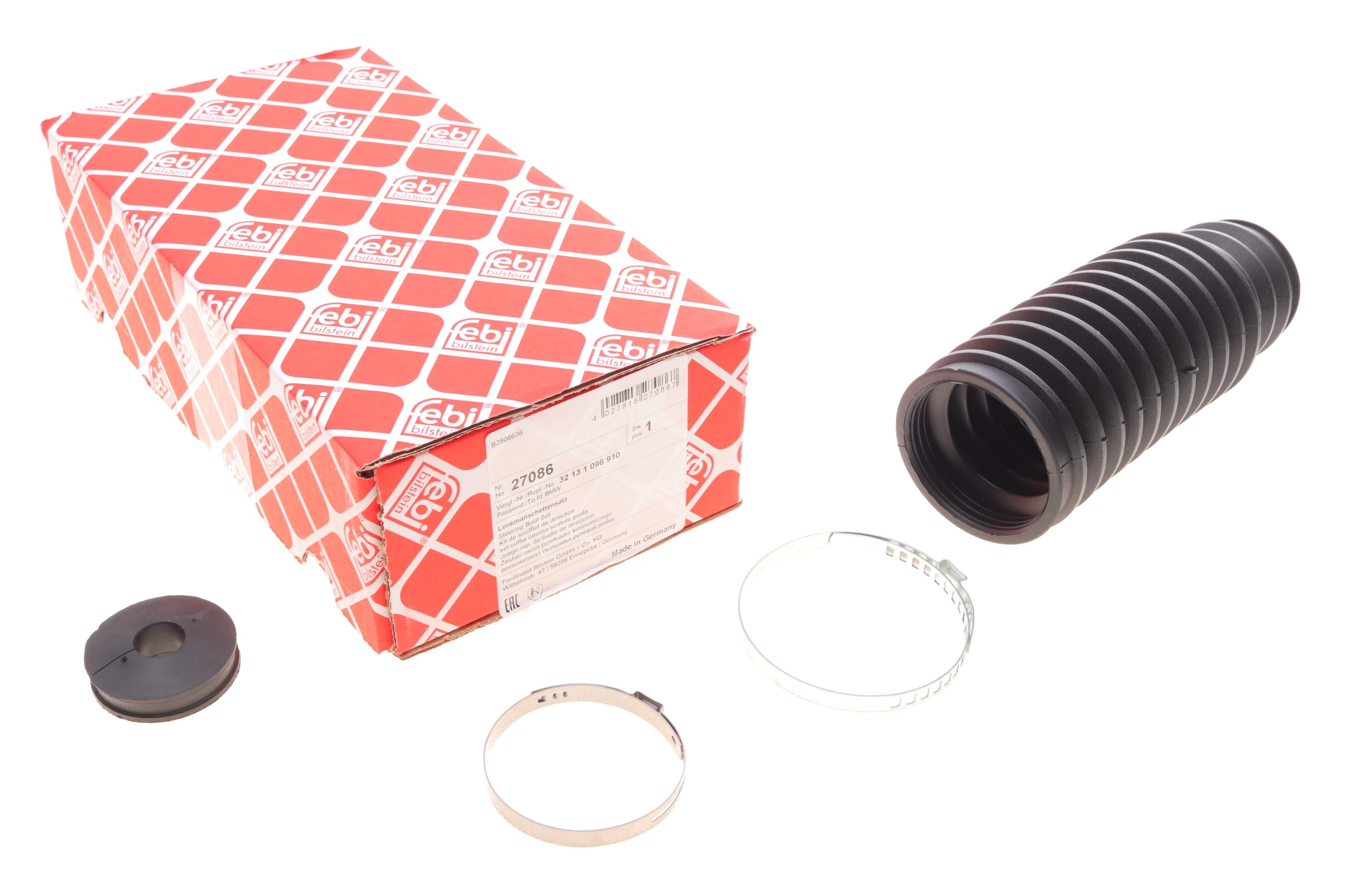 Пильник рейки рульової BMW 3 (E46) 98-05 (15x186x55) (з хомутами)