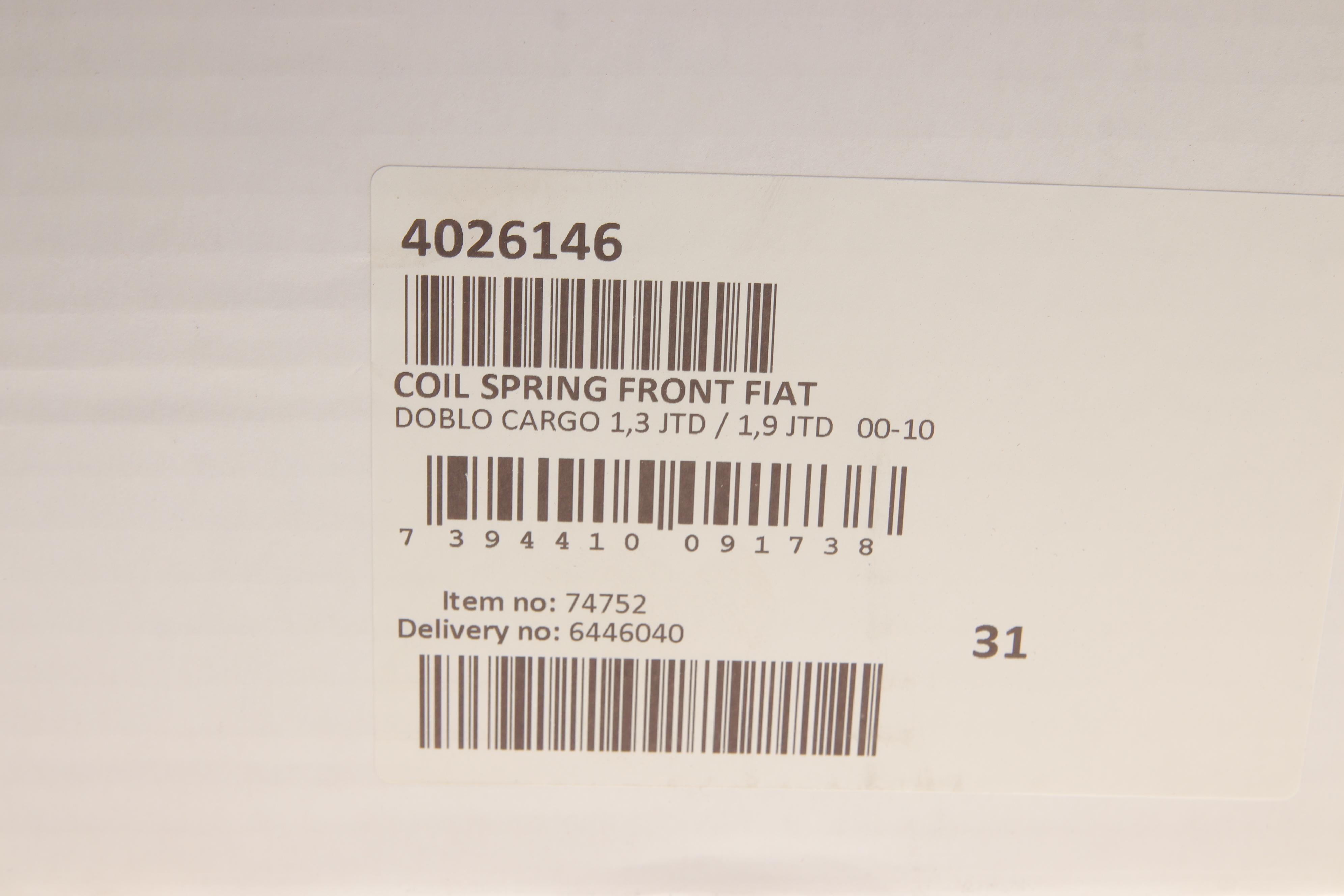 Пружина (передня) Fiat Doblo Cargo 1.3D Multijet/1.3JTD 16V/1.9JTD/1.9JTD Multijet 01- (фургон)