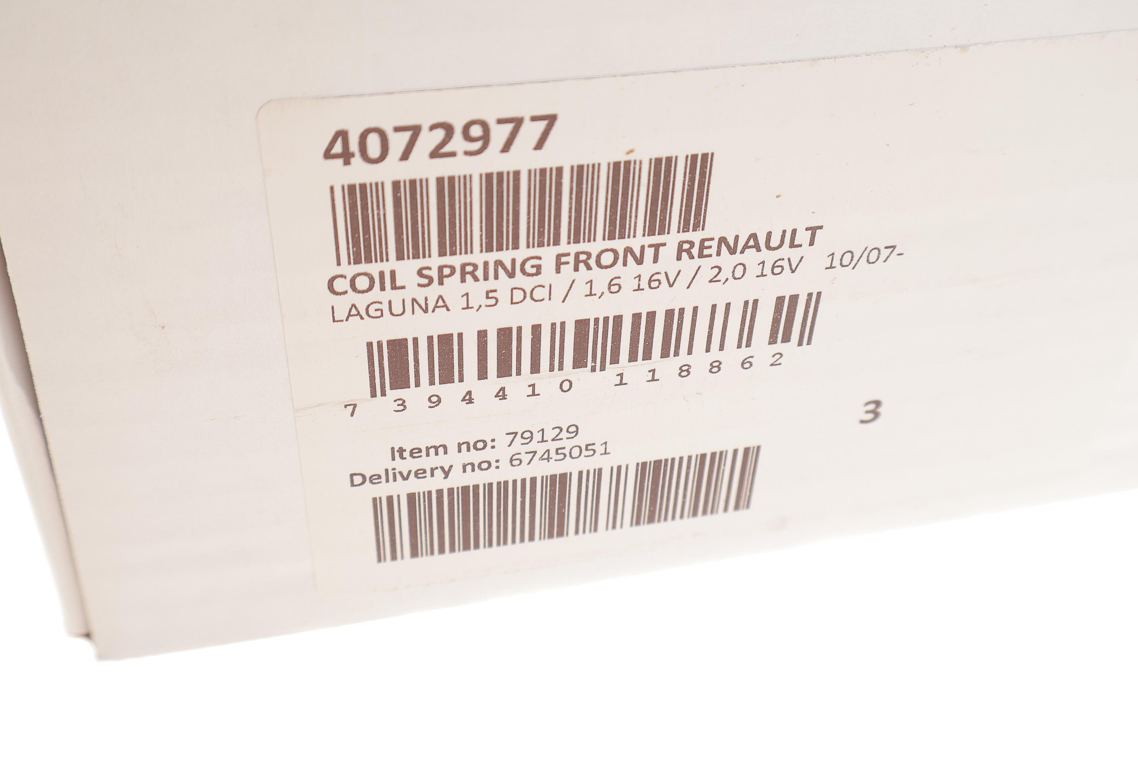 Пружина (передня) Renault Laguna III 1.5dCi/1.6 16V/2.0 16V/Hi-Flex 07-15 (універсал/накл.зад.ч)