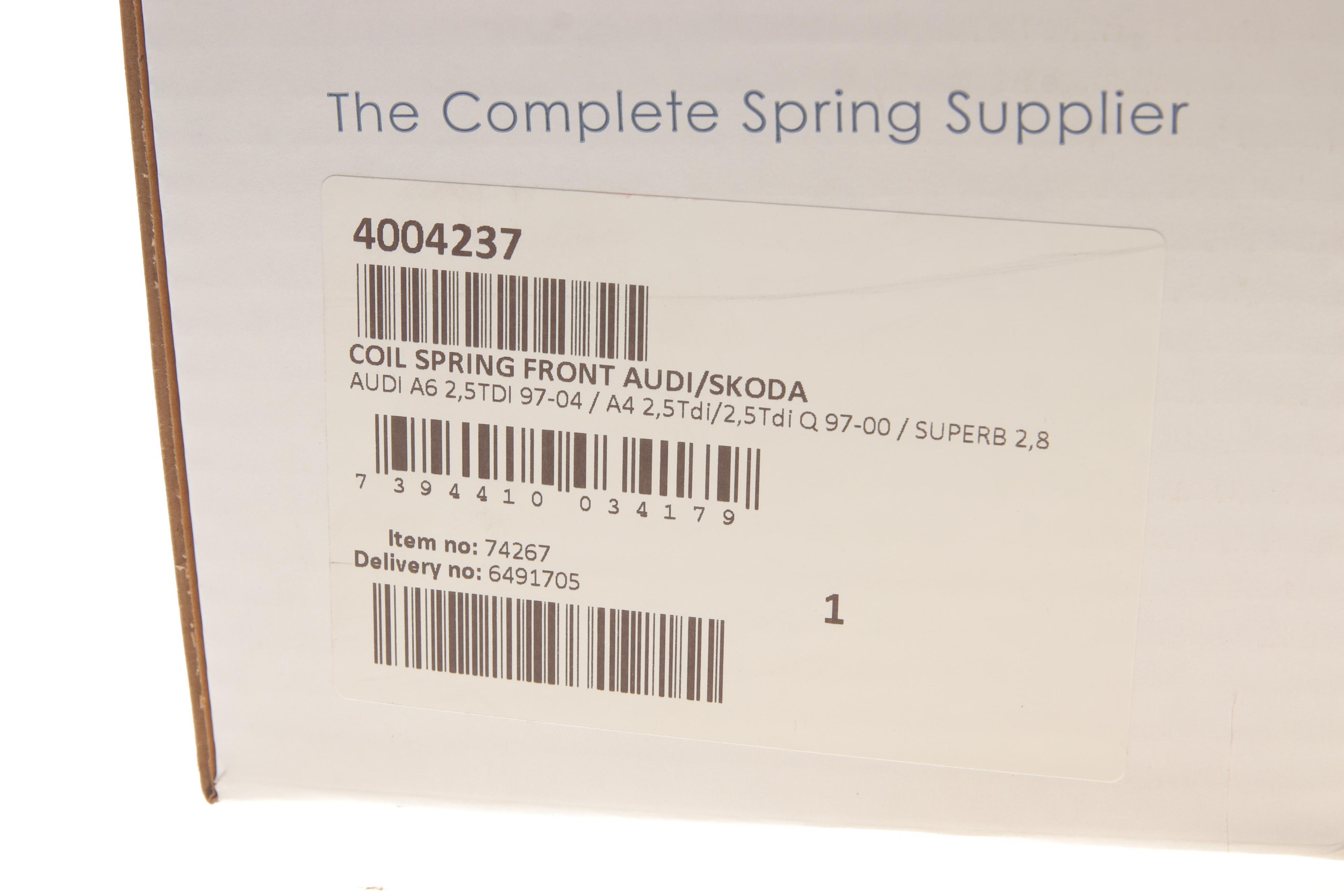 Пружина (передня) Audi A4/A6 2.5TDI 97-05 (седан/універсал)/Skoda SuperB I 2.8 V6 01-08 (седан)
