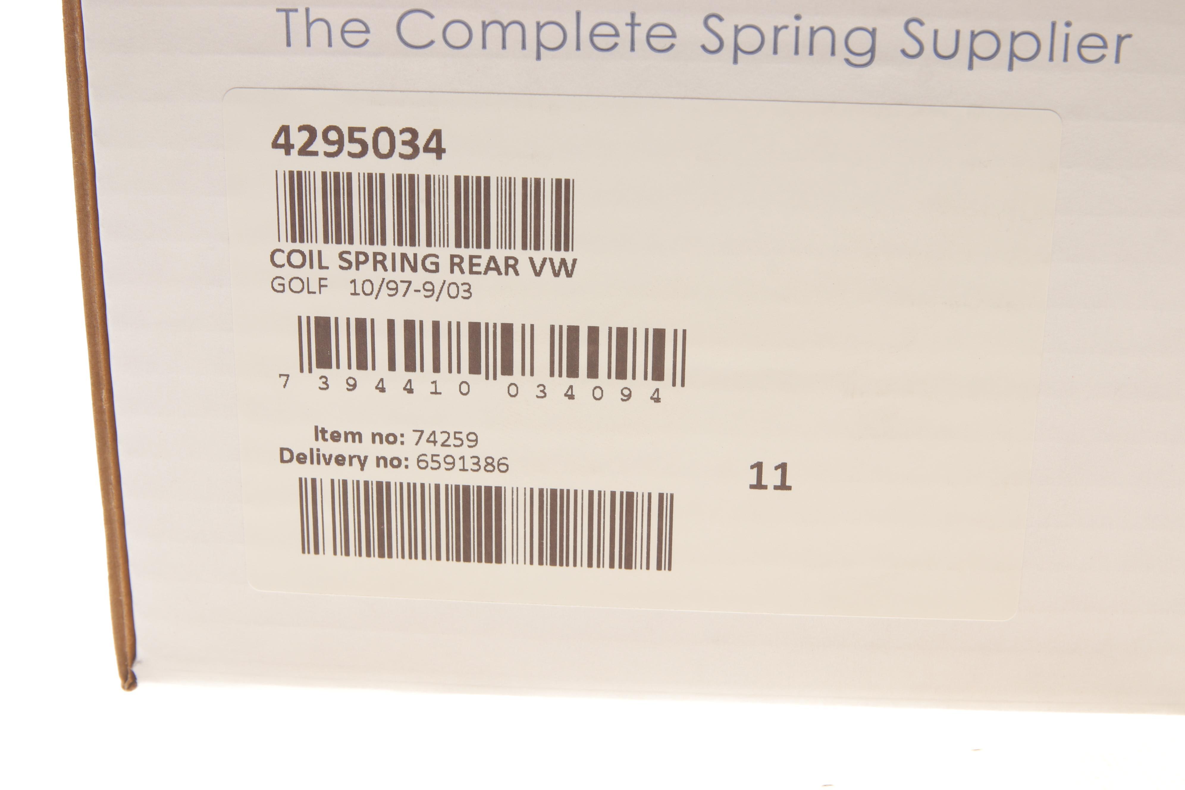Пружина (задня) VW Golf IV 1.4-1.6 16V/1.6-2.0/1.6FSI/1.9TDI/2.3 V5 97-05 (накл.з.ч/фургон)