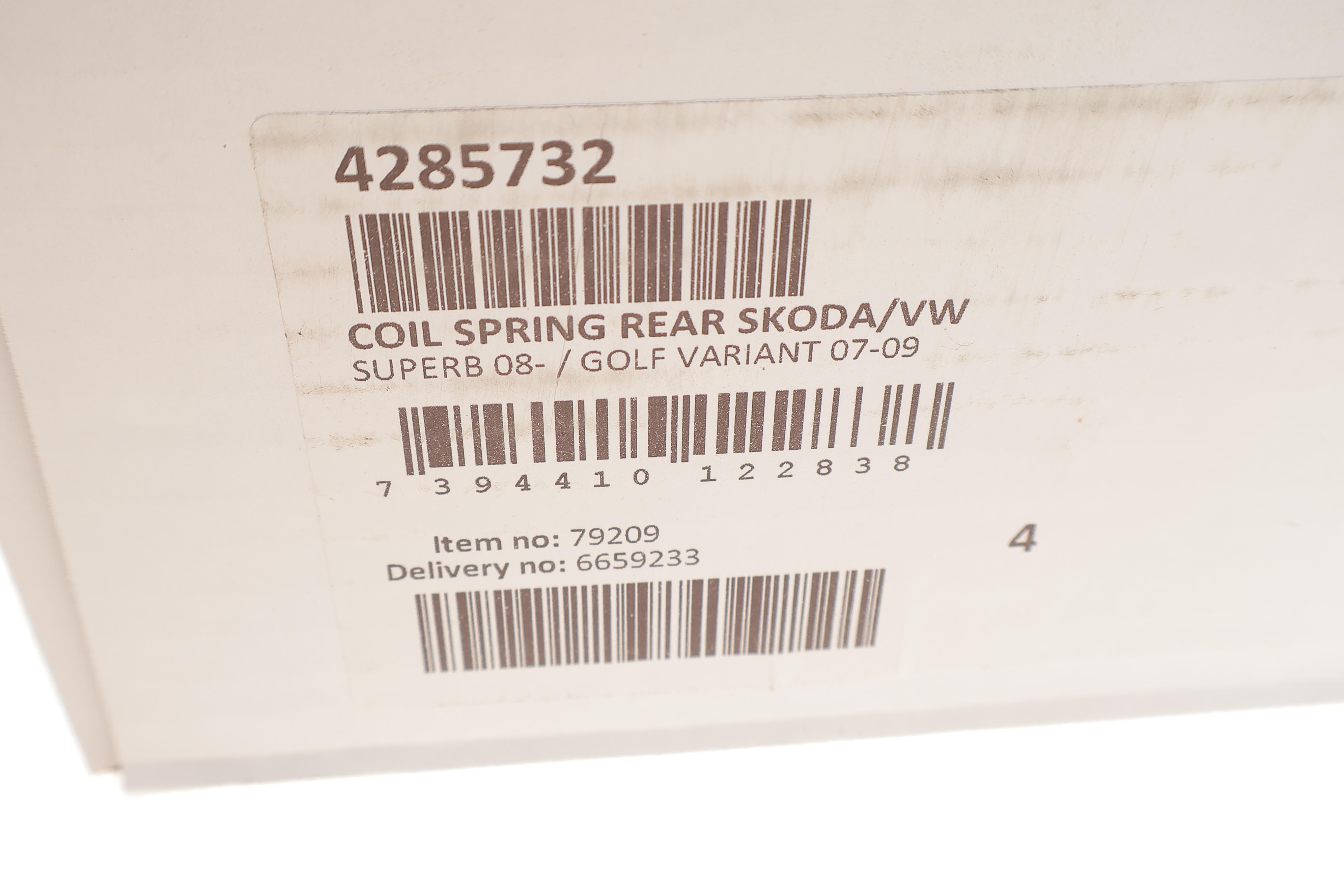 Пружина (задня) Skoda Superb II 1.4-2.0TSI/1.6-2.0TDI 08-15 (накл.з.ч)/VW Golf V 07-09 (унив)