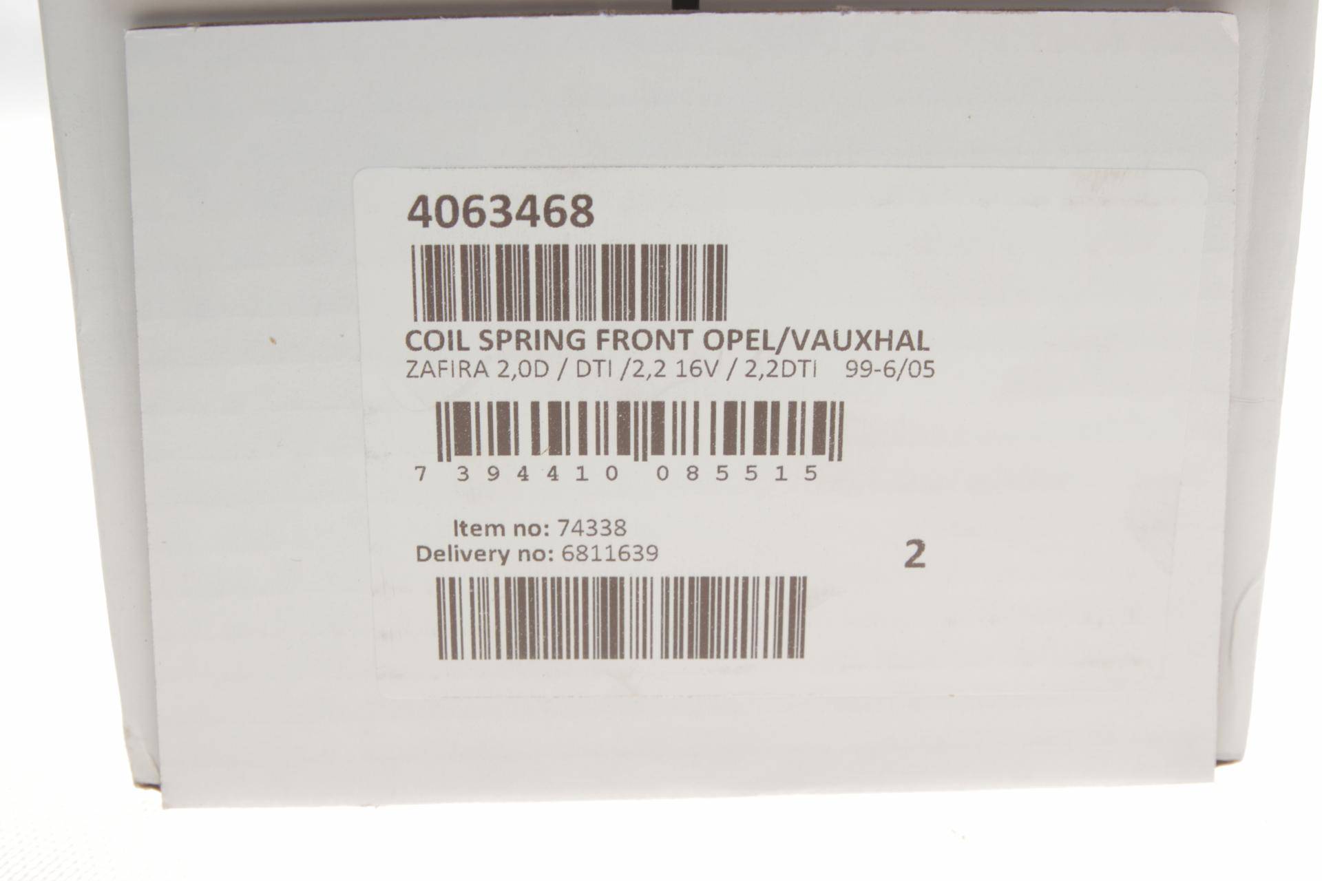 Пружина (передня) Opel Zafira A 2.0DI 16V/DTI 16V/2.2 16V/DTI 16V 99-05 (вен)