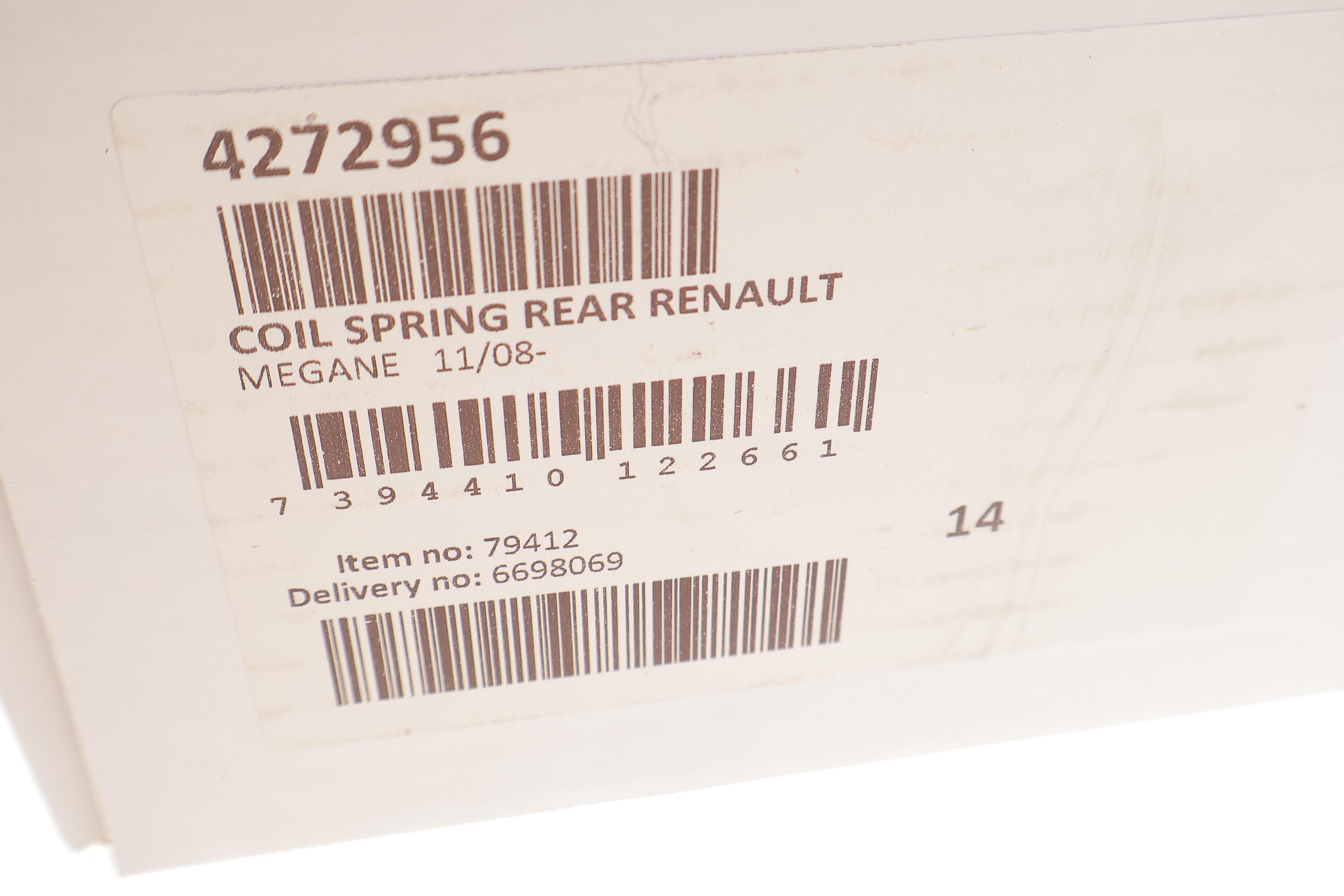 Пружина (задня) Renault Megane III 1.2TCe/1.4TCe/1.5-1.9dCi/1.6 16V 08- (нах.зад.частина)