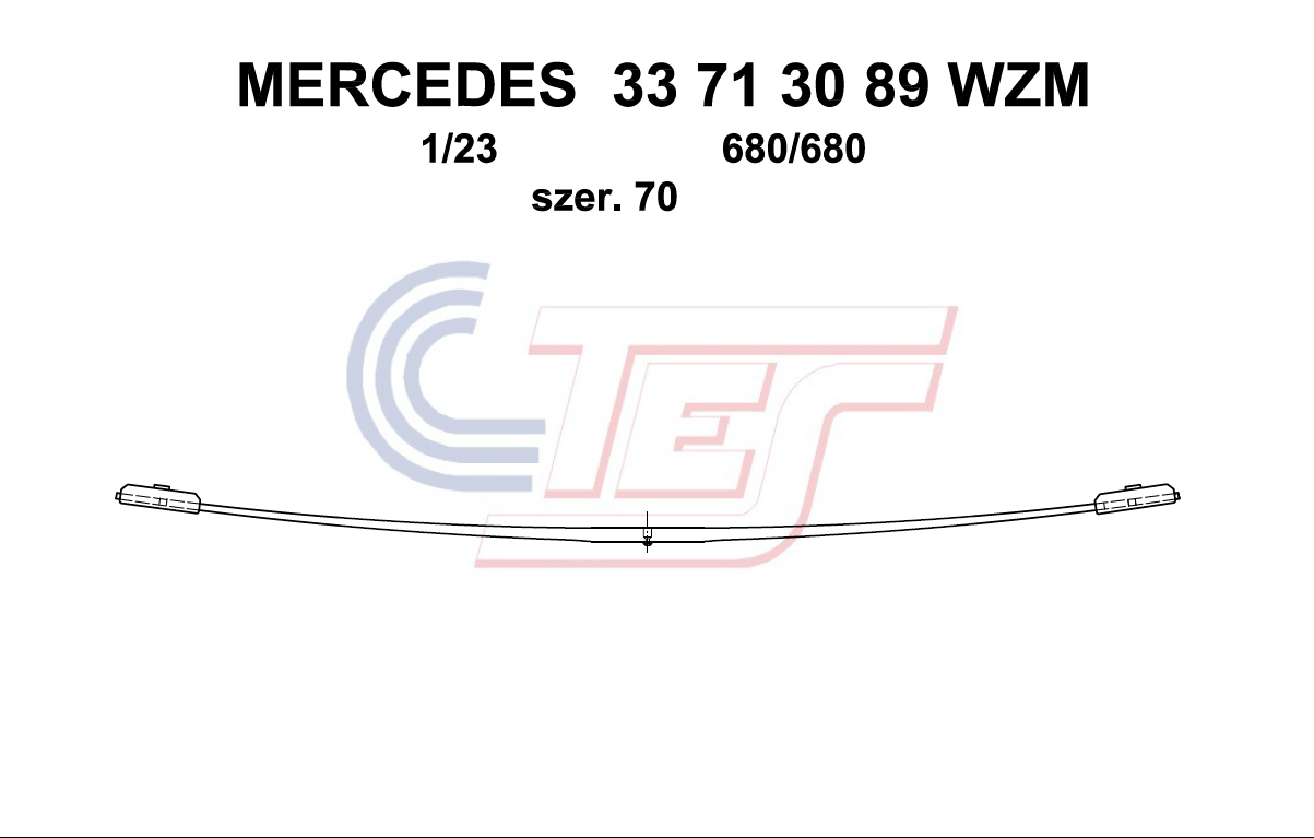 Ресора задня MB Sprinter 208-316/VW LT 28-35 (відбійник короткий з пуптиком) (70/680/680) 23mm
