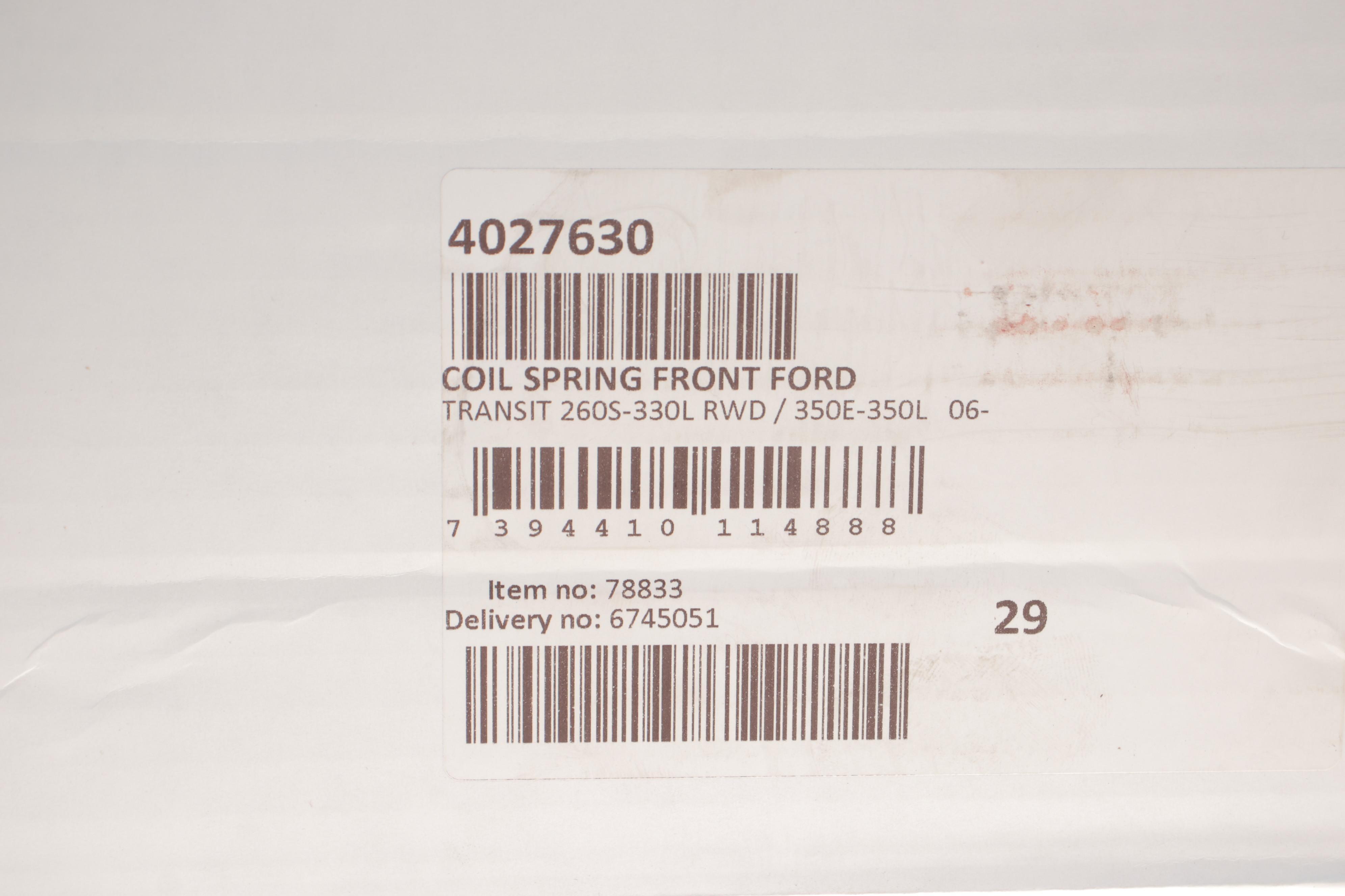 Пружина (передня) Ford Transit Tourneo 06-14 (з борт.пл/фургон/автоб.)(оснащ.зависимо від двигуна)