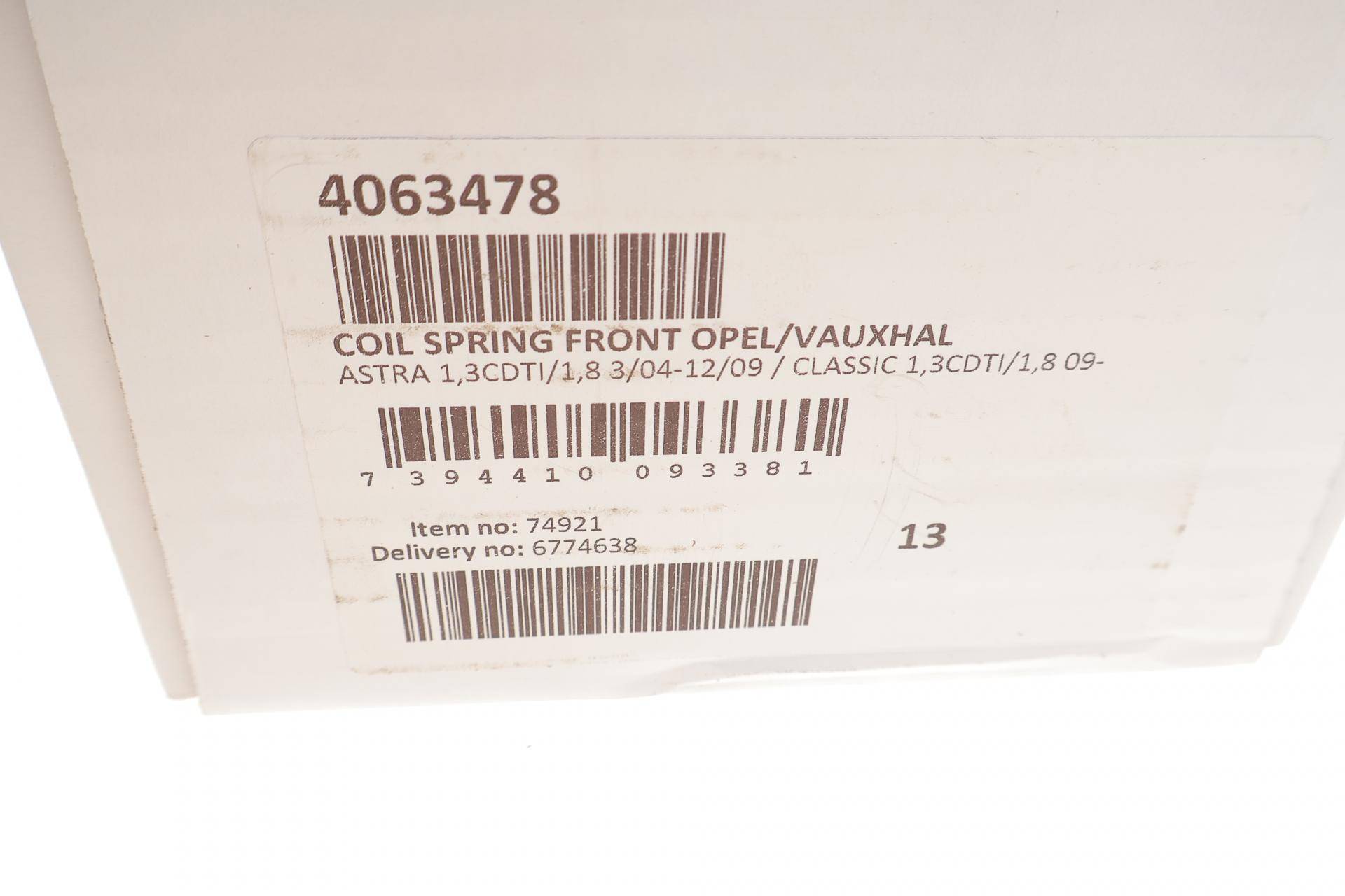 Пружина (передня) Opel Astra H 1.3CDTI/1.8 04-14 / 09- (седан/унив/накл.з.ч/фург)(без спорт.ход.ч)