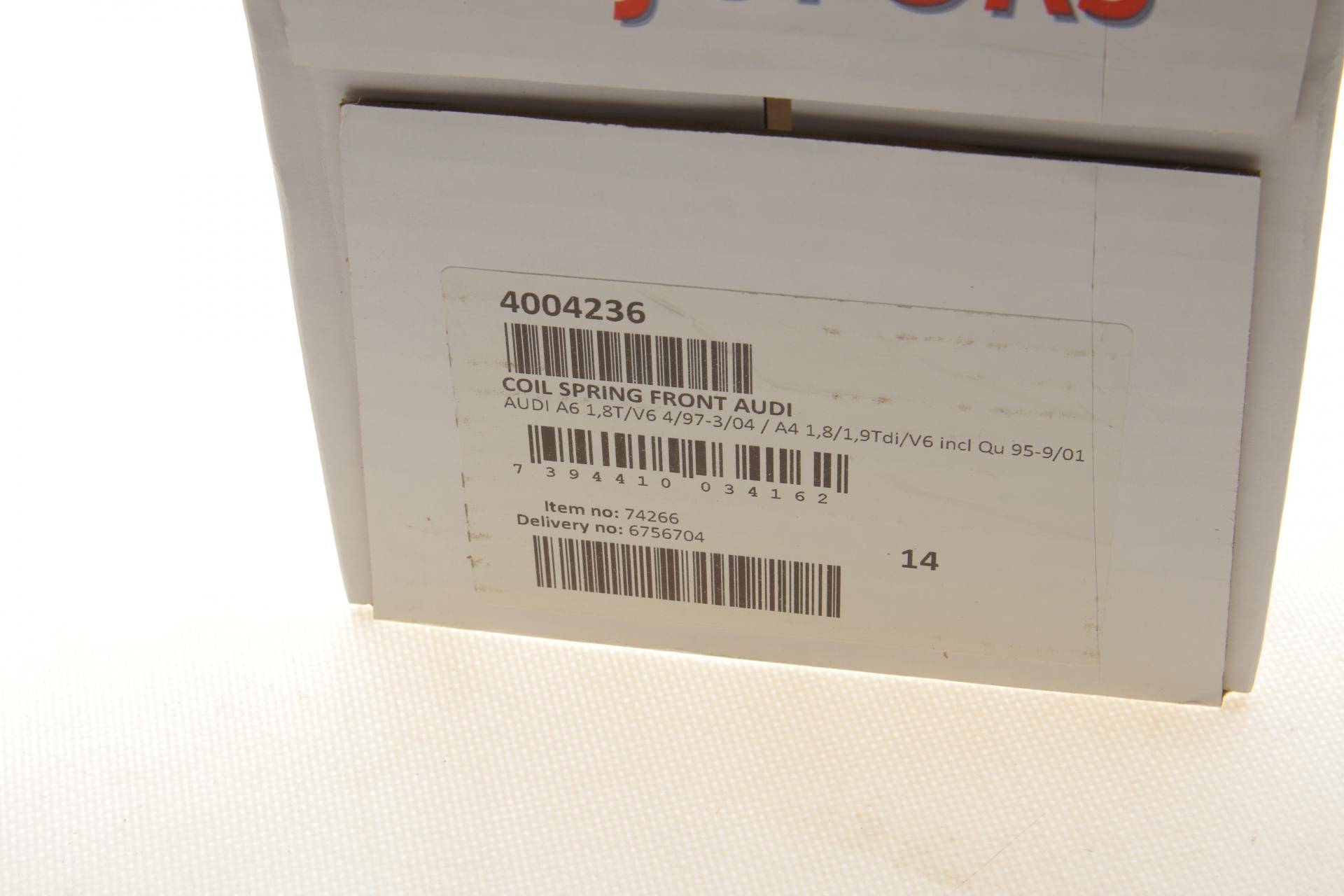 Пружина (передня) Audi A4 1.8/1.8T/1.9TDI/2.4-2.8 АКПП/A6 94-05 (седан/універсал)(без спорт.ход.ч.)