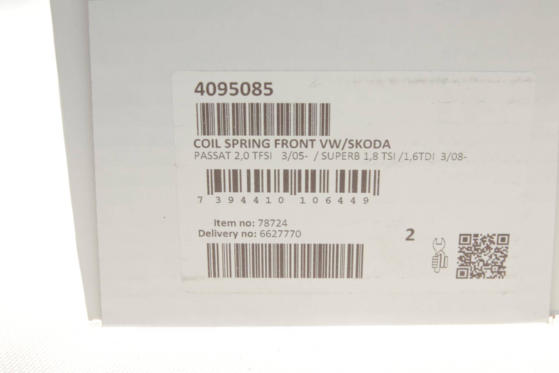 Пружина (передня) VW Passat B6/B7 1.6-2.0TDI/TSI/FSI 05-14 (седан/унив)/Skoda Superb 1.9TDI 08-15