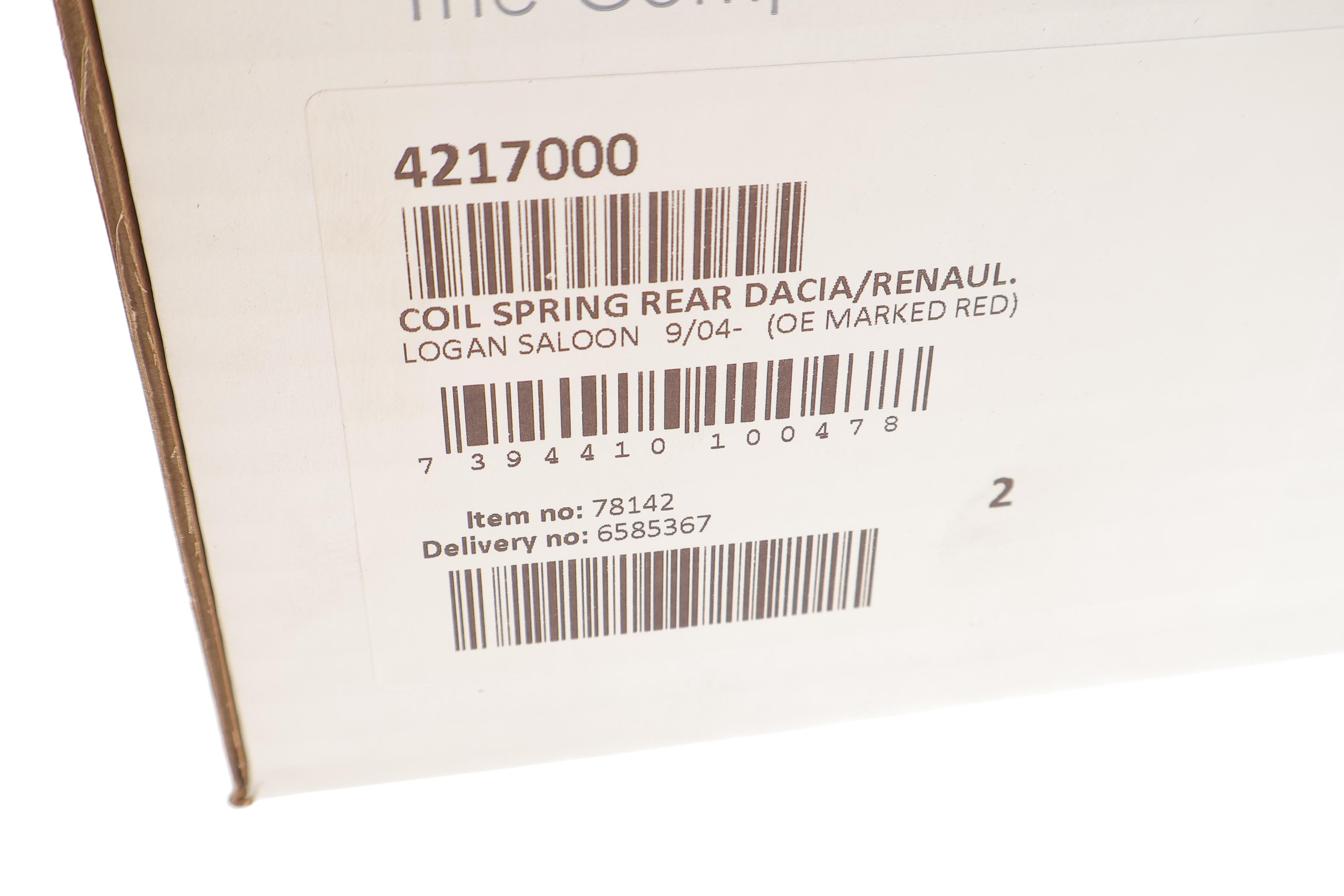 Пружина (задня) Dacia Logan/Renault Logan 1.4/MPI/1.5dCi/1.6/16V/BiFuel/MPI 04- (седан) (червона)