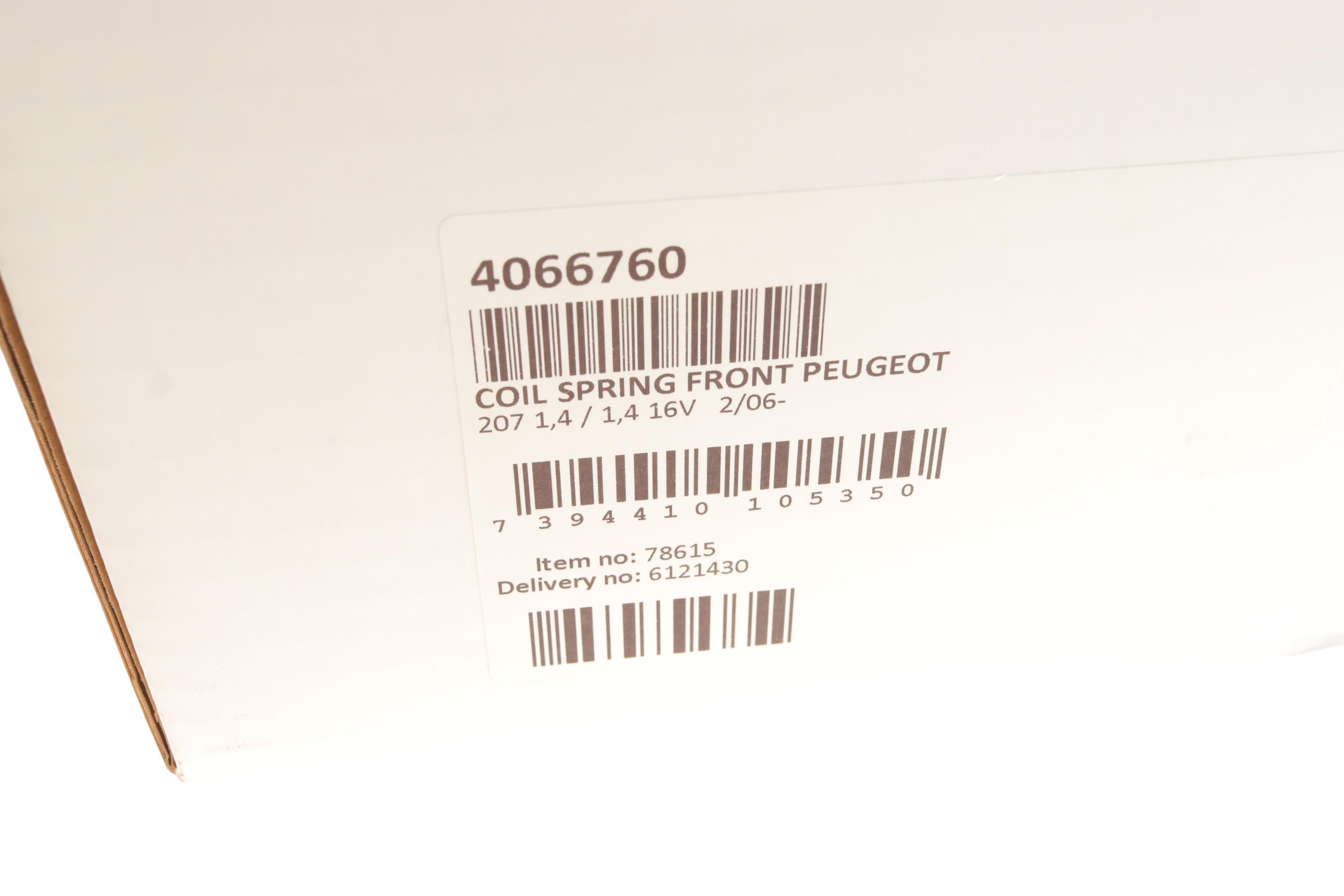 Пружина (передня) Peugeot 207 1.4/1.4 16V 06-13 (накл.зад.часть/универсал) (-AC)