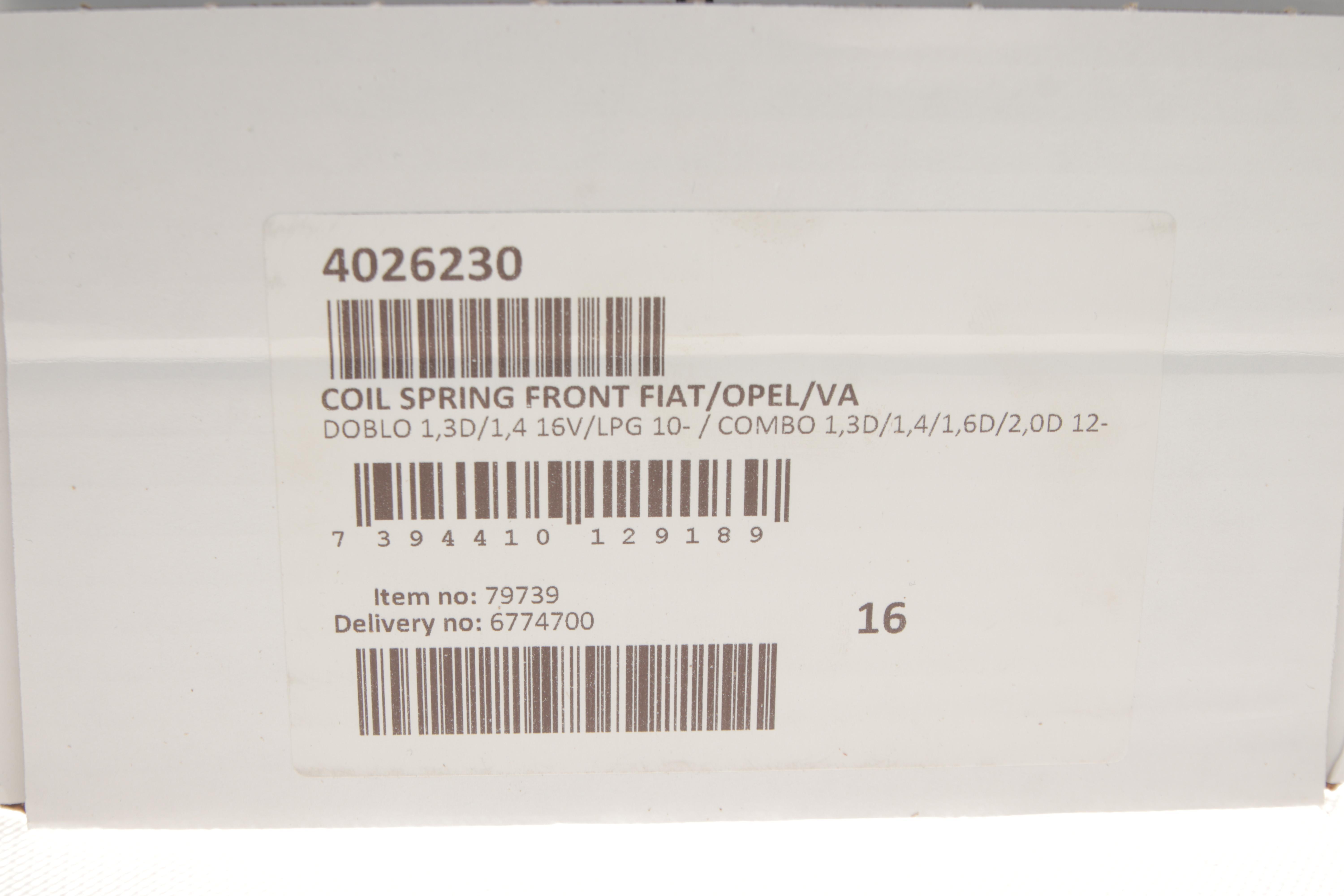 Пружина (передня) Fiat Doblo 1.3-2.0D/1.4 10-/Opel Combo 1.3-2.0CDTI 12- (вен/фургон (корот.база))