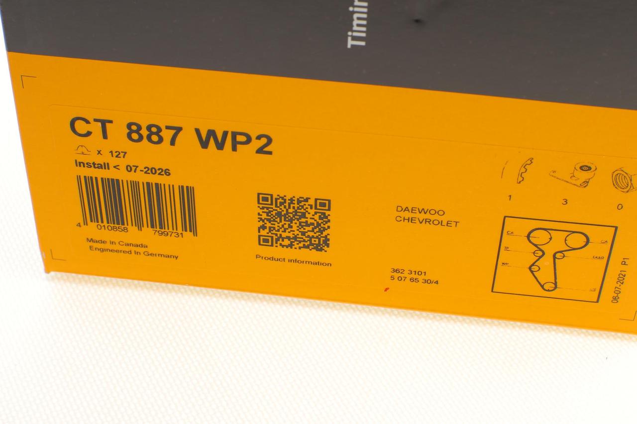 Комплект ГРМ + помпа Daewoo Nubira/Chevrolet Aveo/Lacetti 1.4/1.6 97- (127z) (WP6048)