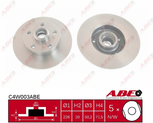 Задній гальмівний диск VW GOLF 3, PASSAT B3, B4, VENTO - 1991-1999