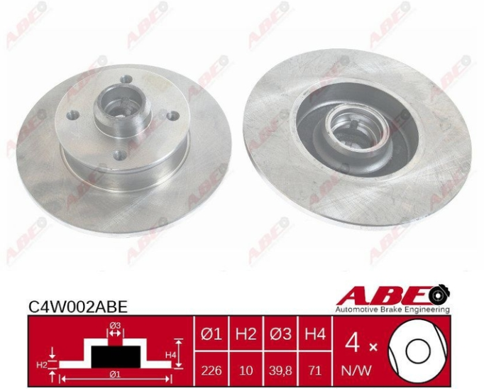 Задній гальмівний диск VW GOLF 2, 3, PASSAT B3, B4, JETTA 2, POLO, VENTO - 1983-2002