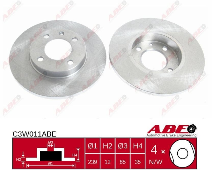 Передній гальмівний диск VW CADDY, GOLF 1, 2, 3, JETTA 1, 2 AUDI 80 B1, B2 - 1972-2006