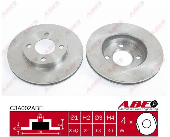 Передній гальмівний диск AUDI 100 C2, C3, 80 B2, B3, 90 B3 - 1976-1991