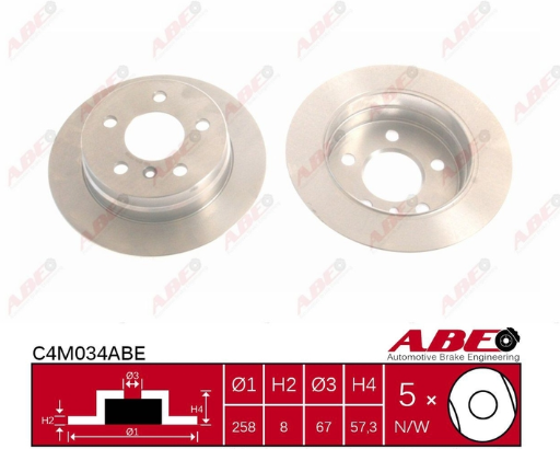 Задній гальмівний диск MERCEDES W169 - 2004-2012