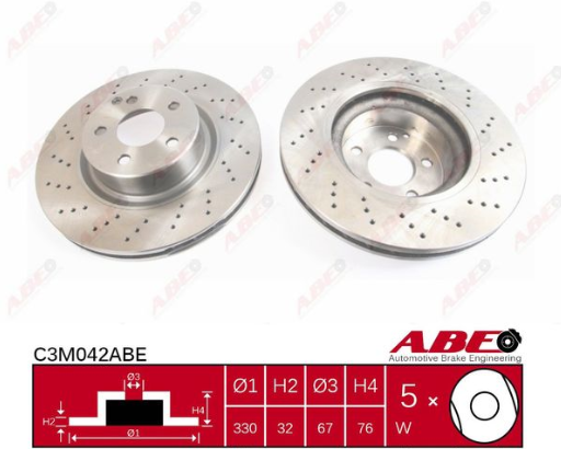 Передній гальмівний диск MERCEDES W220, C215 - 1998-2006