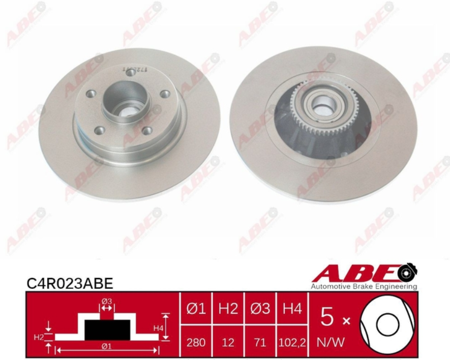 Задній гальмівний диск RENAULT TRAFIC 2, OPEL VIVARO, NISSAN PRIMASTAR - 2001-