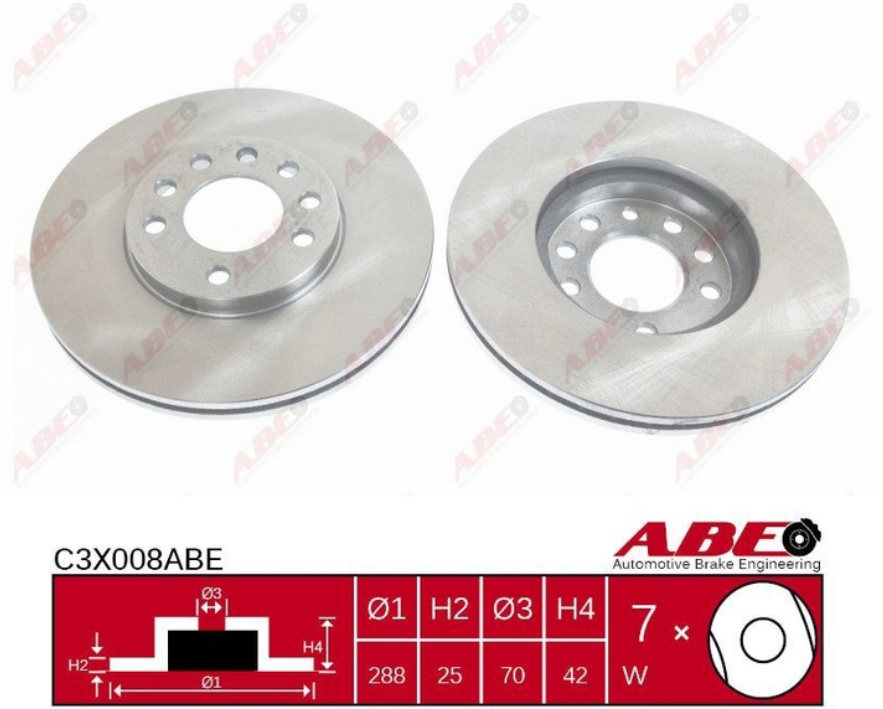 Передній гальмівний диск OPEL VECTRA B, CALIBRA A - 1992-