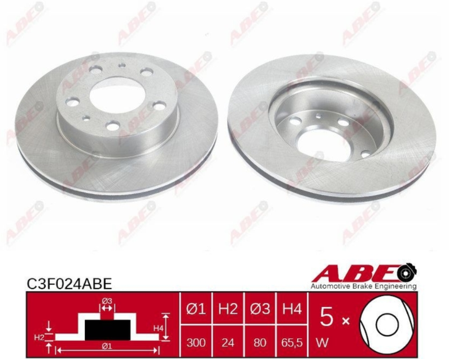 Передній гальмівний диск PEUGEOT BOXER, FIAT DUCATO, CITROEN JUMPER - 1994-