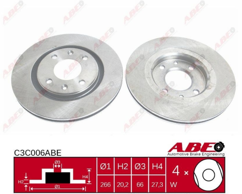 Передній гальмівний диск CITROEN BERLINGO, XSARA, PEUGEOT 206, 306, 405 1, 2, PARTNER - 1982-